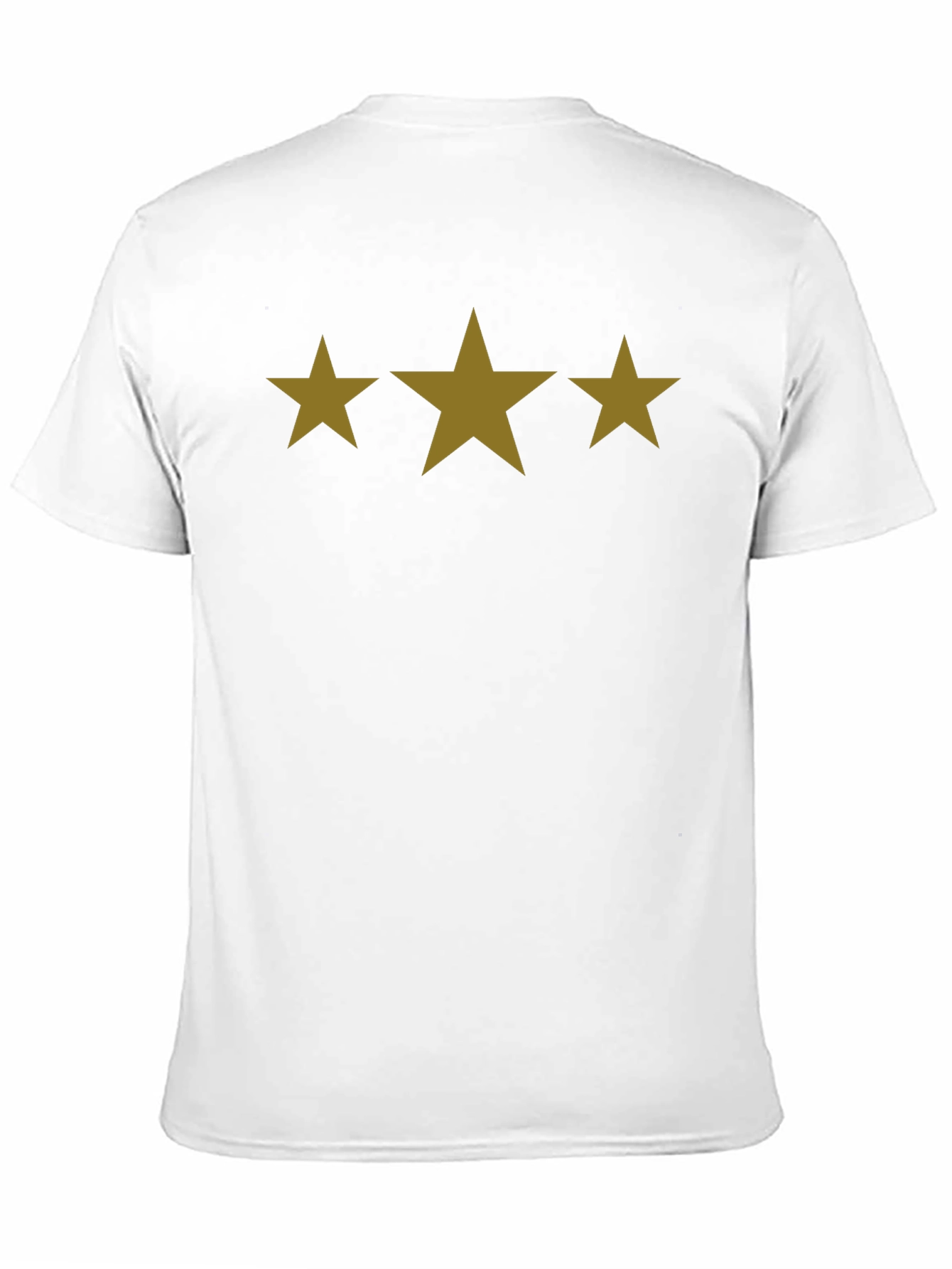 Mens Black T-Shirt with Three Gold Stars