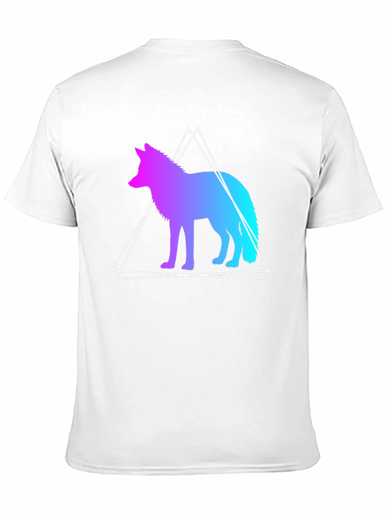 Geometric Wolf Graphic Tee - Black Cotton