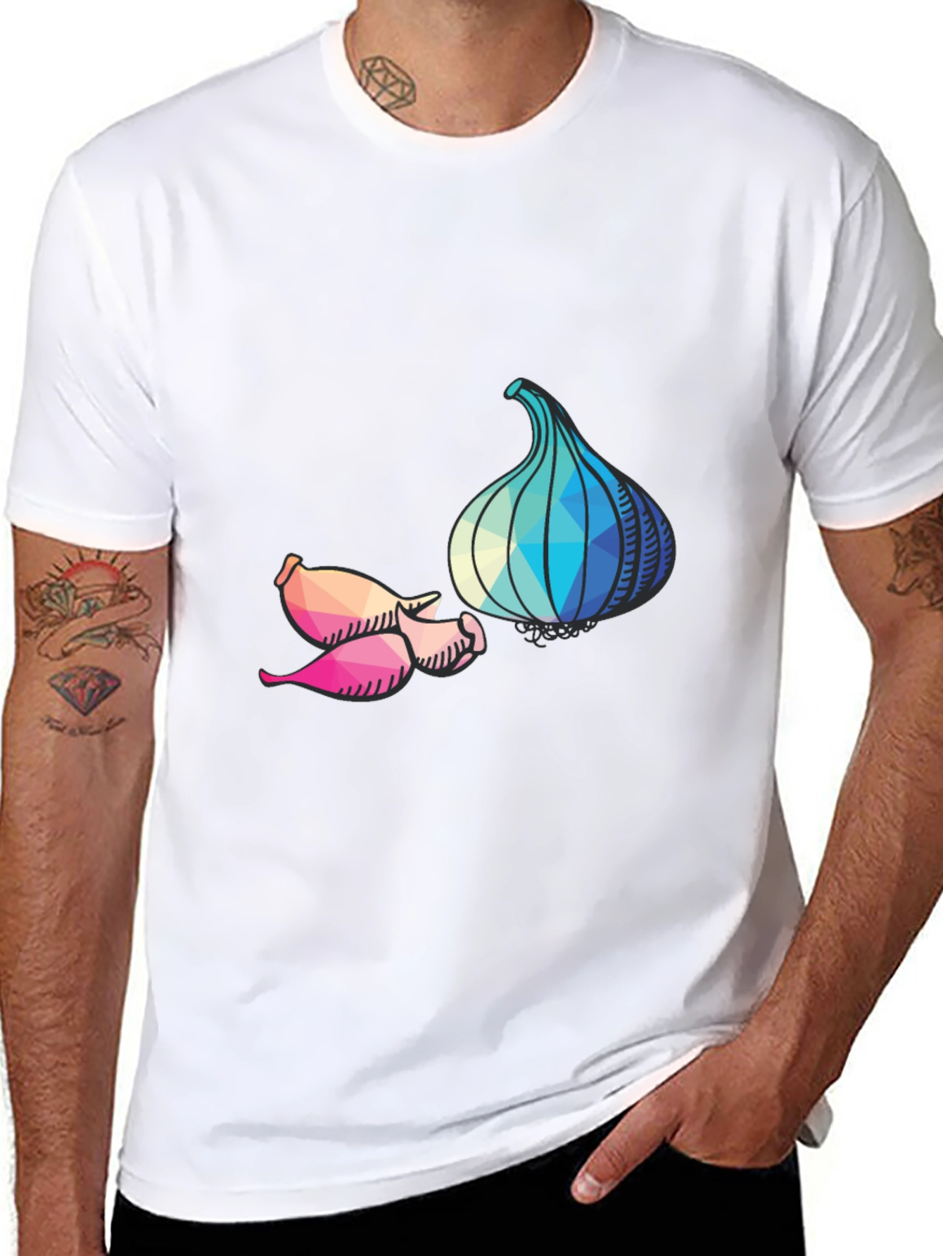Geometric Garlic Graphic T-Shirt