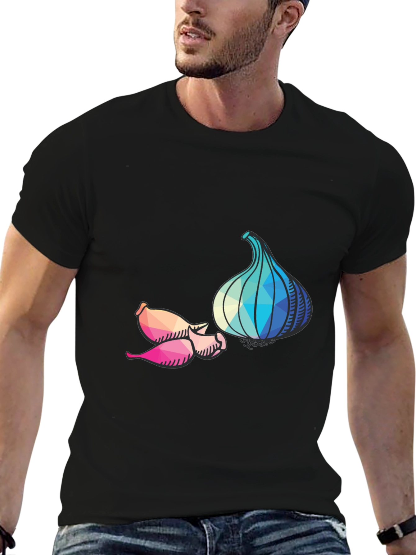 Geometric Garlic Graphic T-Shirt