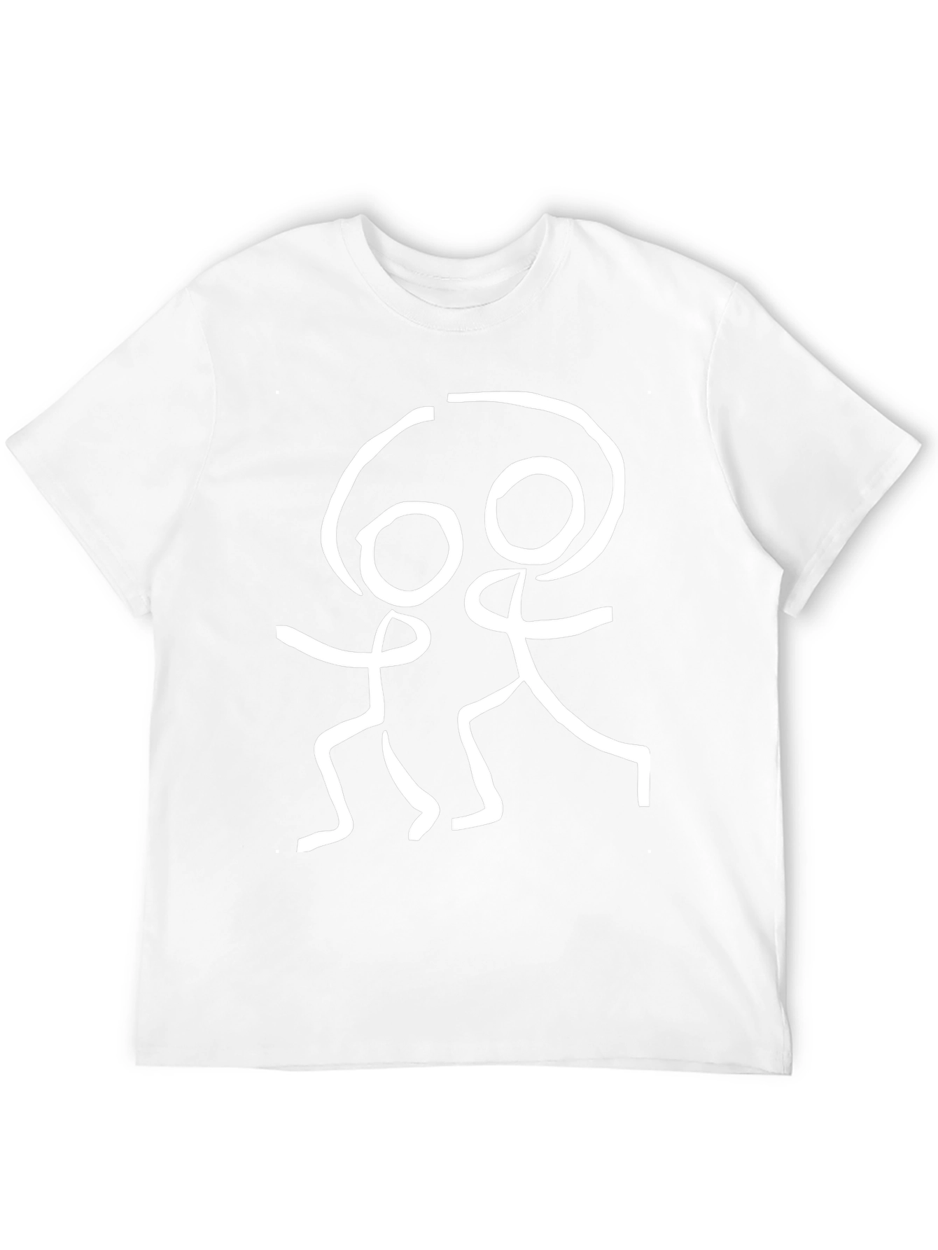 Stick Figure Graphic Tee - Black Cotton Blend