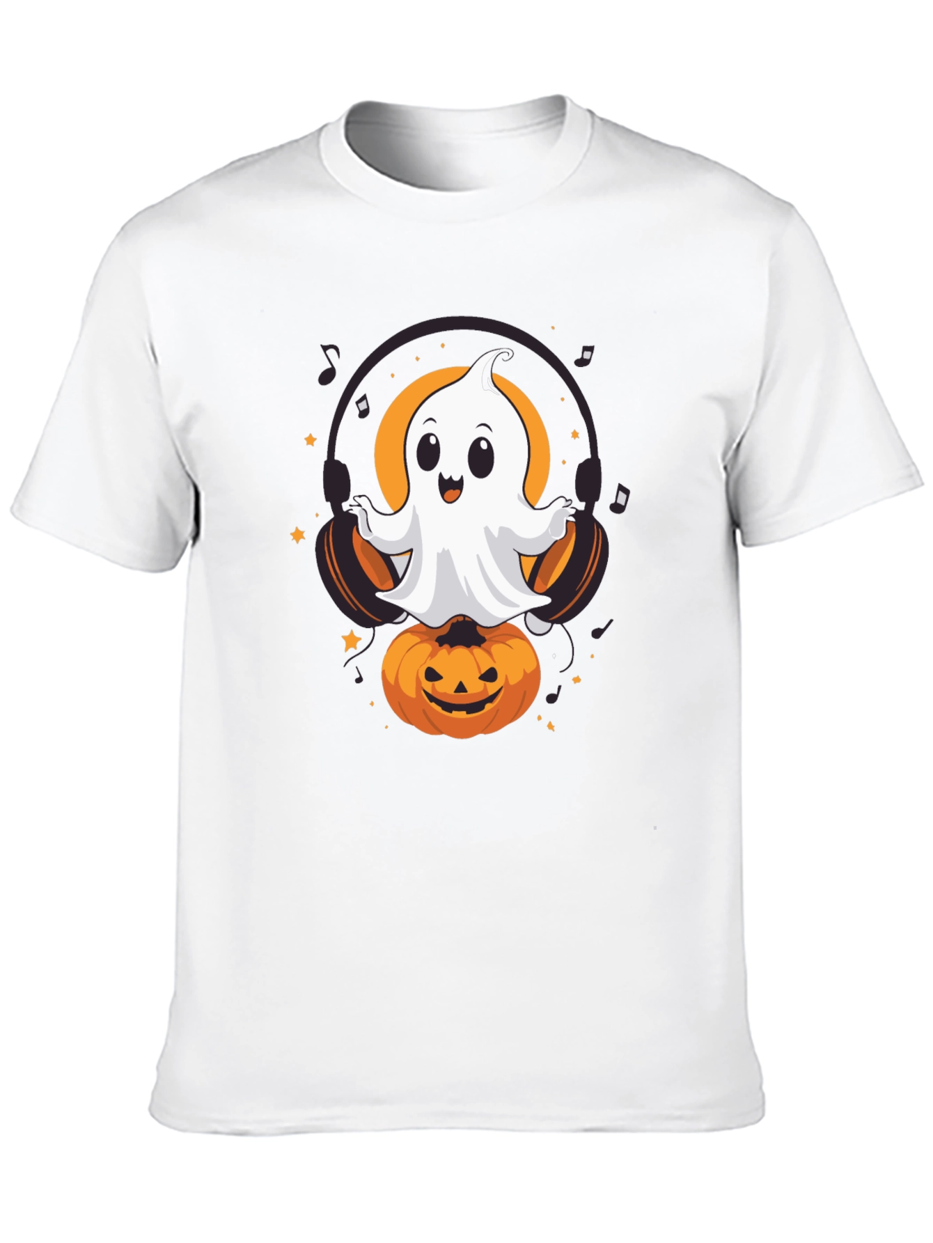 Halloween Ghost on Pumpkin T-Shirt
