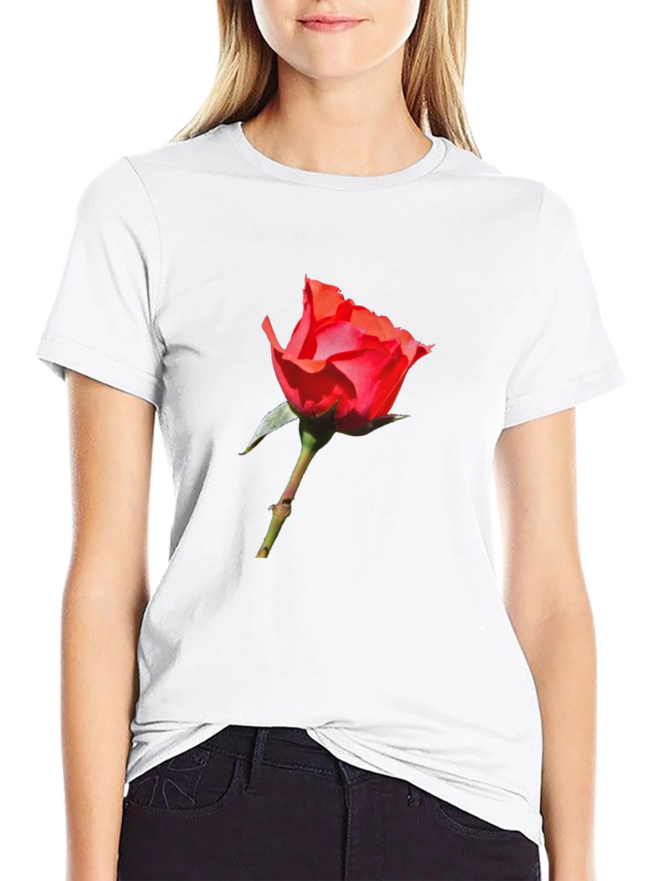 Red Rose Graphic T-Shirt - Classic Comfort