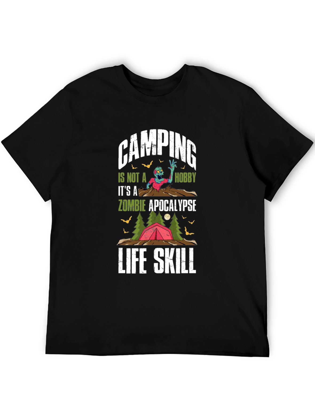 Camping Zombie Apocalypse Life Skill T-Shirt