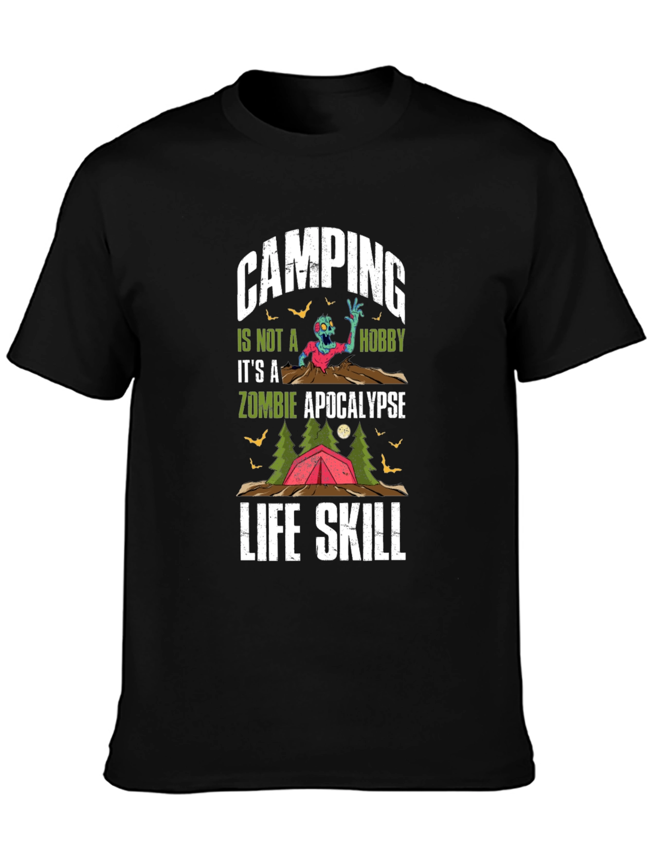 Camping Zombie Apocalypse Life Skill T-Shirt