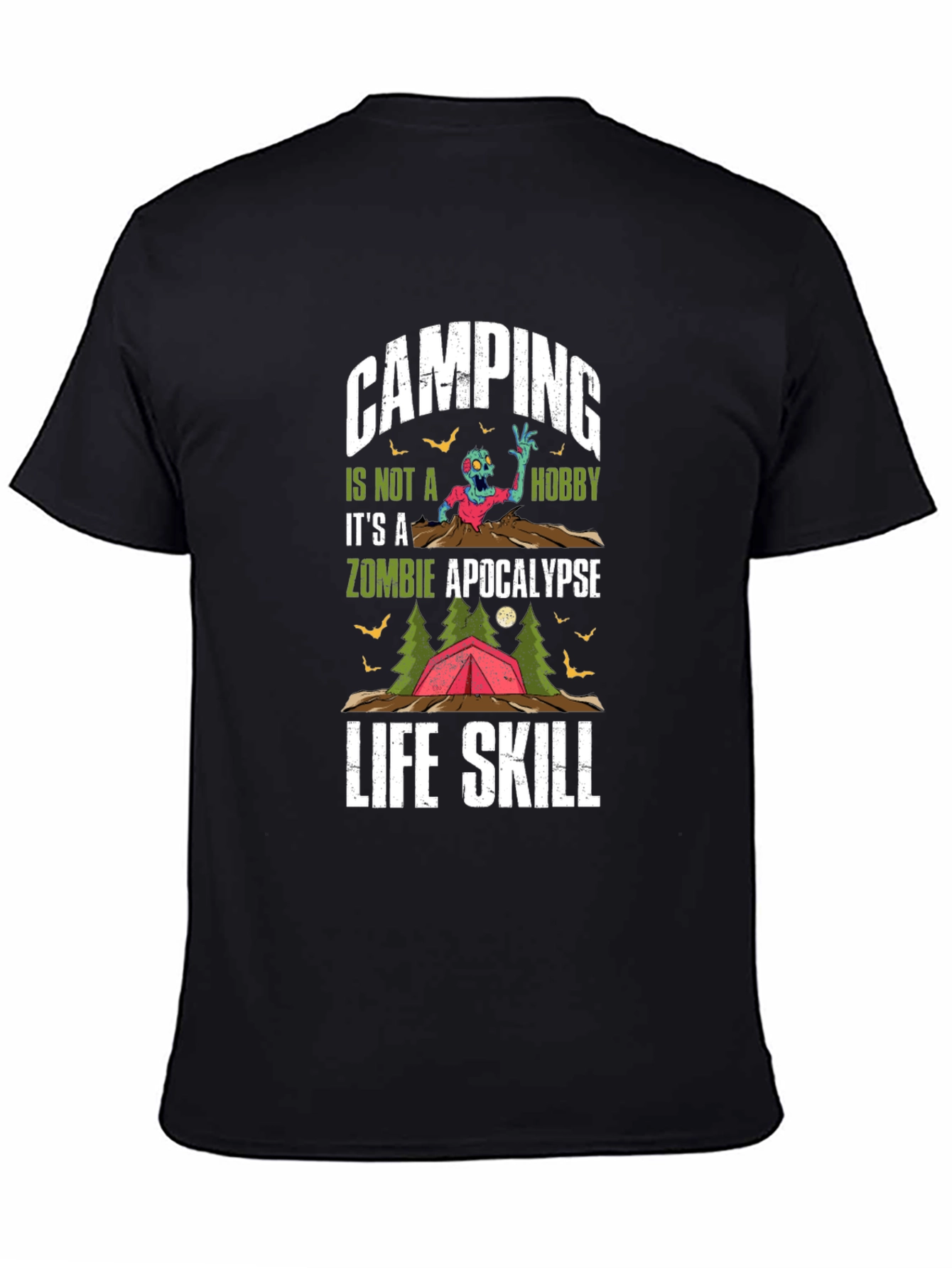 Camping Zombie Apocalypse Life Skill T-Shirt