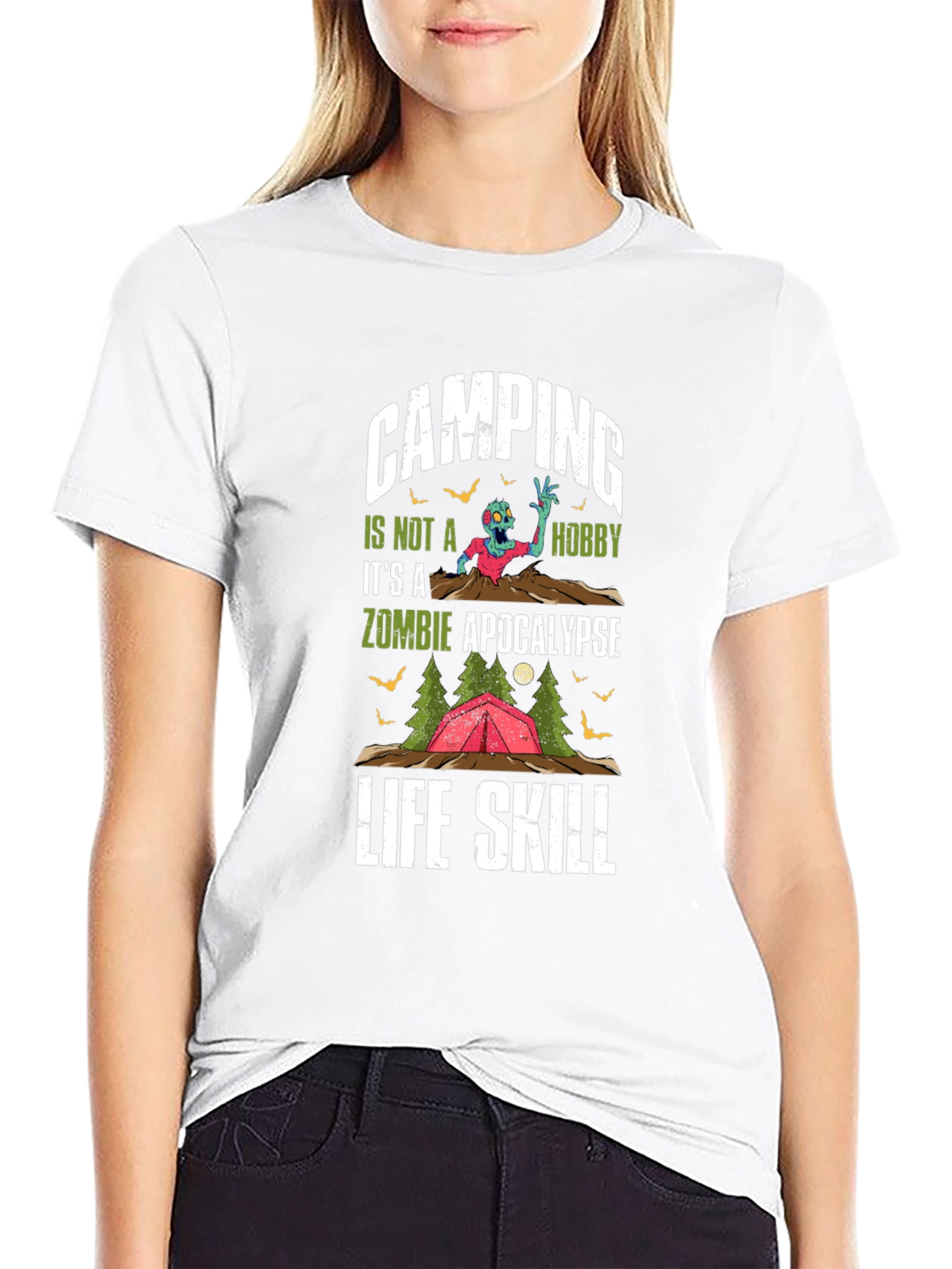Camping Zombie Apocalypse Life Skill T-Shirt