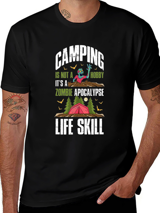 Camping Zombie Apocalypse Life Skill T-Shirt