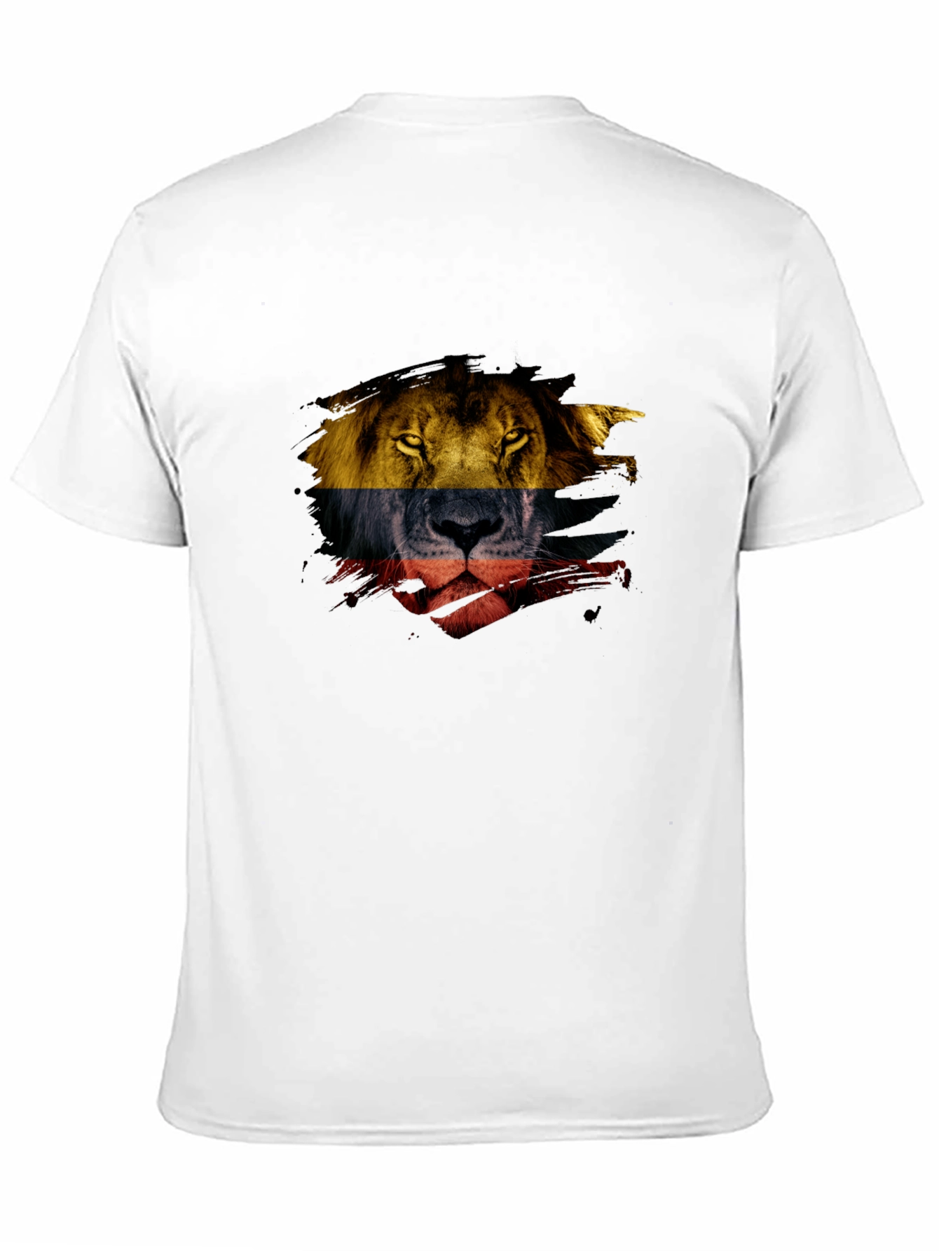Lion Flag Graphic Print Mens Black T-Shirt