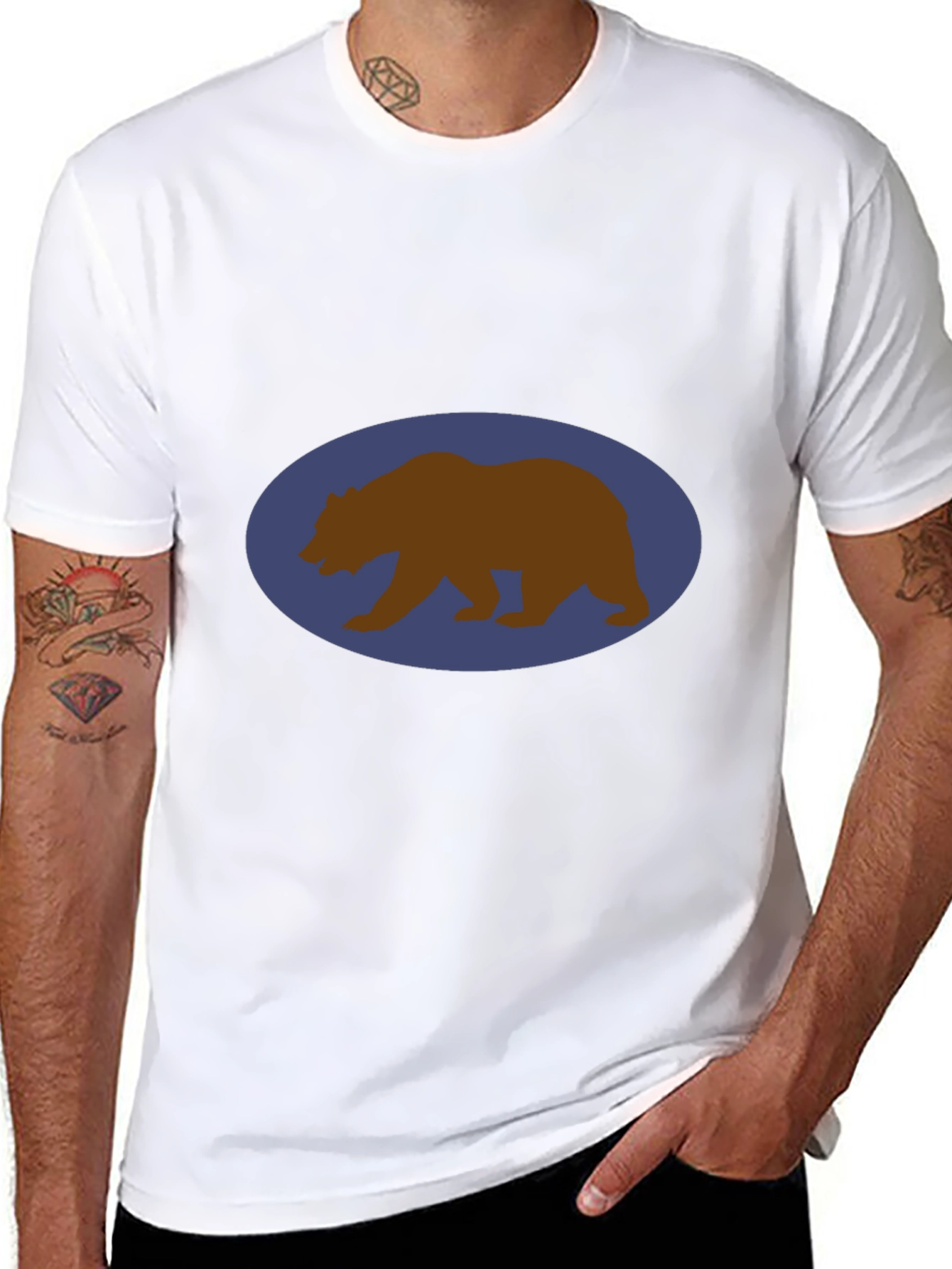 Bear Graphic T-Shirt - Casual Mens Tee