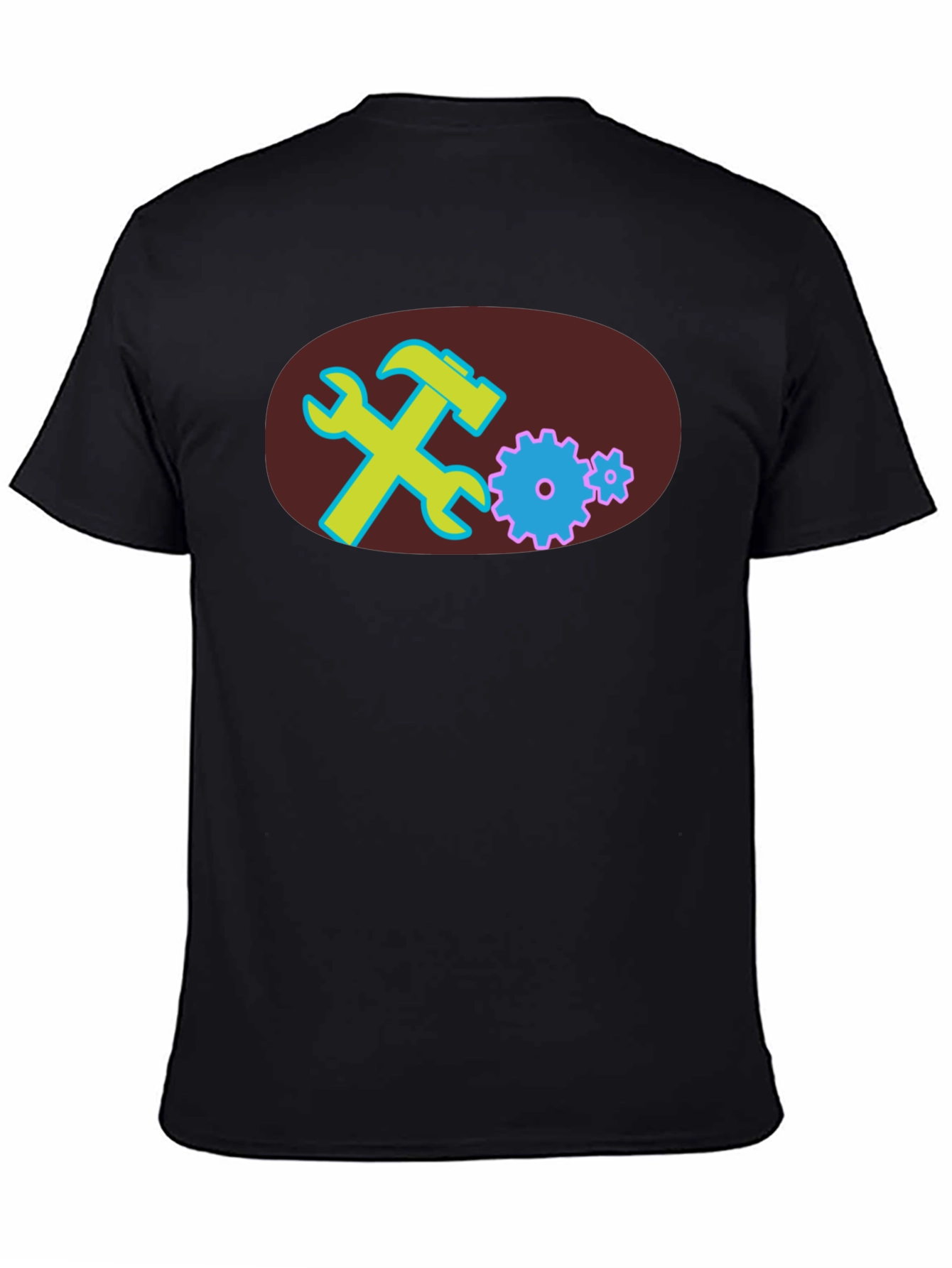 Black T-Shirt with Tools Graphic