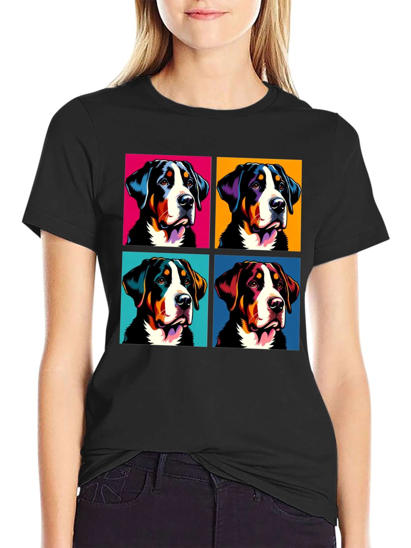 Pop Art Swiss Mountain Dog T-Shirt