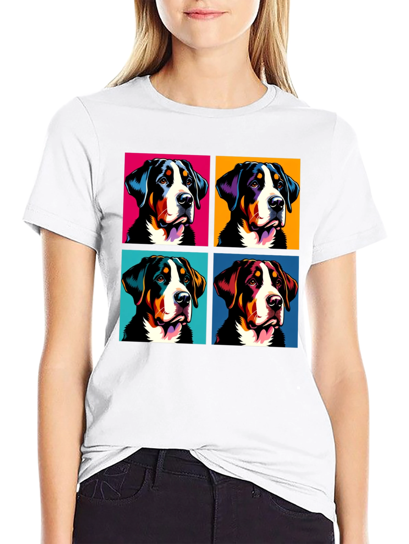 Pop Art Swiss Mountain Dog T-Shirt