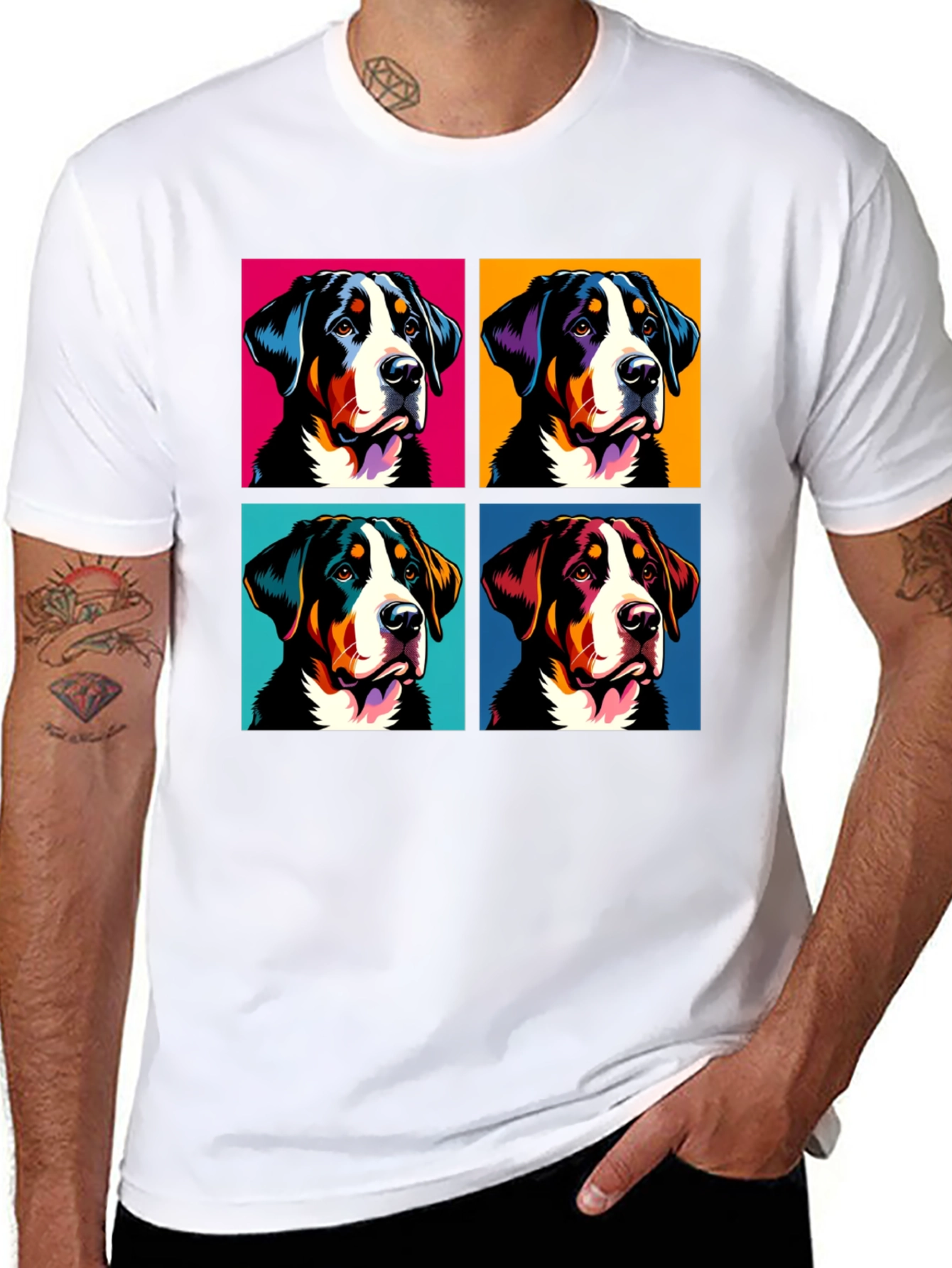 Pop Art Swiss Mountain Dog T-Shirt