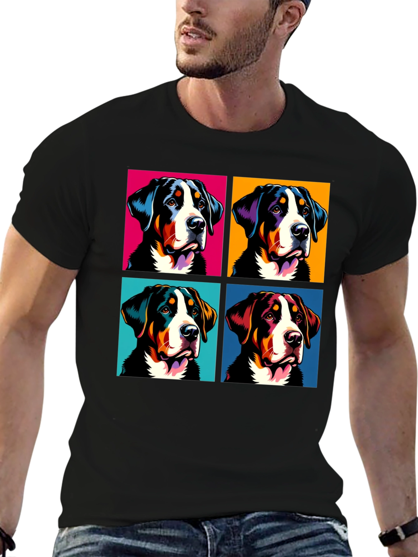Pop Art Swiss Mountain Dog T-Shirt