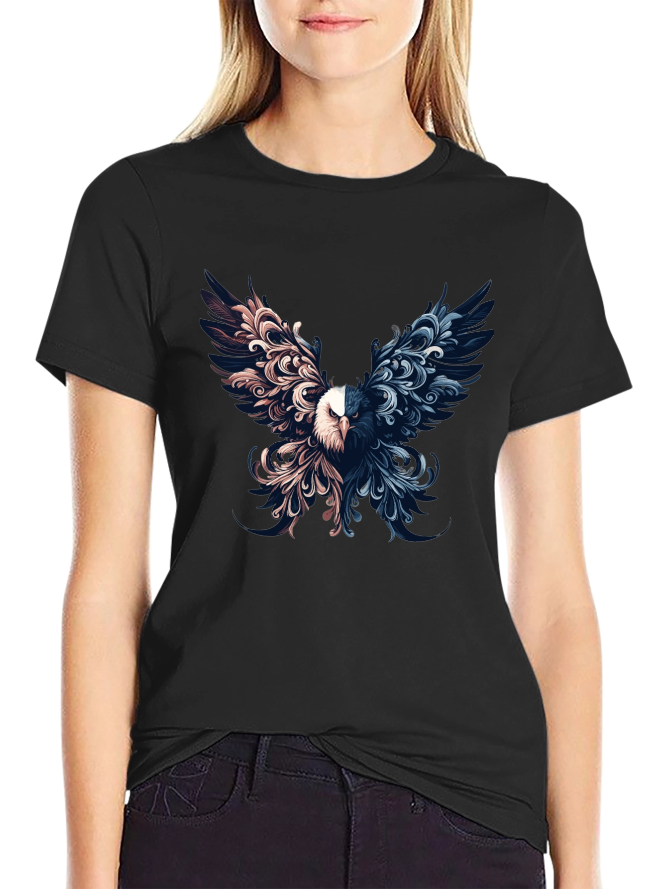 Artistic Eagle Graphic Print Tee