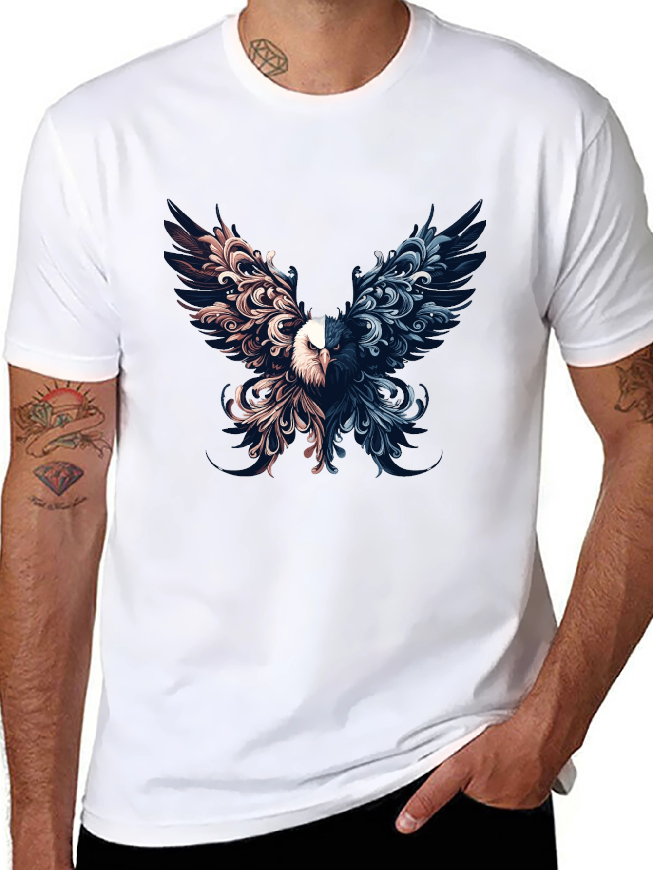 Artistic Eagle Graphic Print Tee