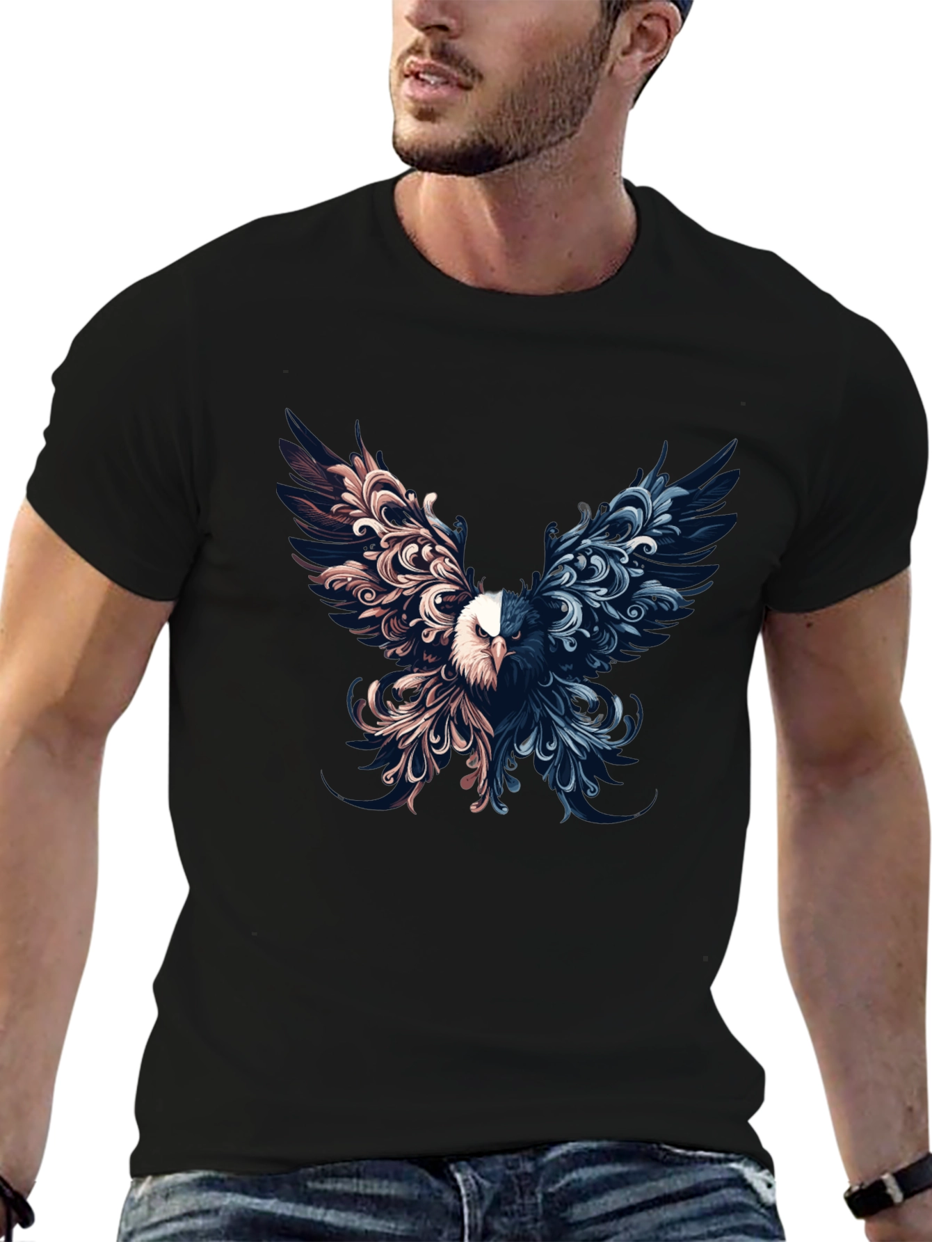 Artistic Eagle Graphic Print Tee