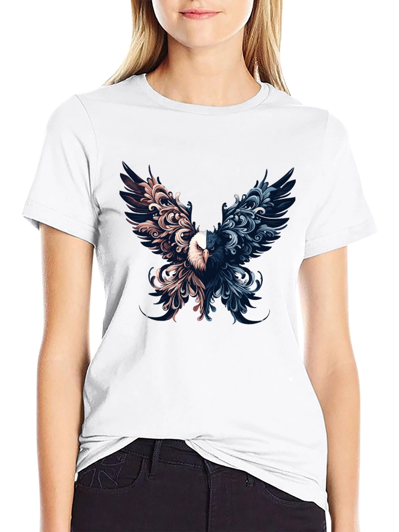 Artistic Eagle Graphic Print Tee