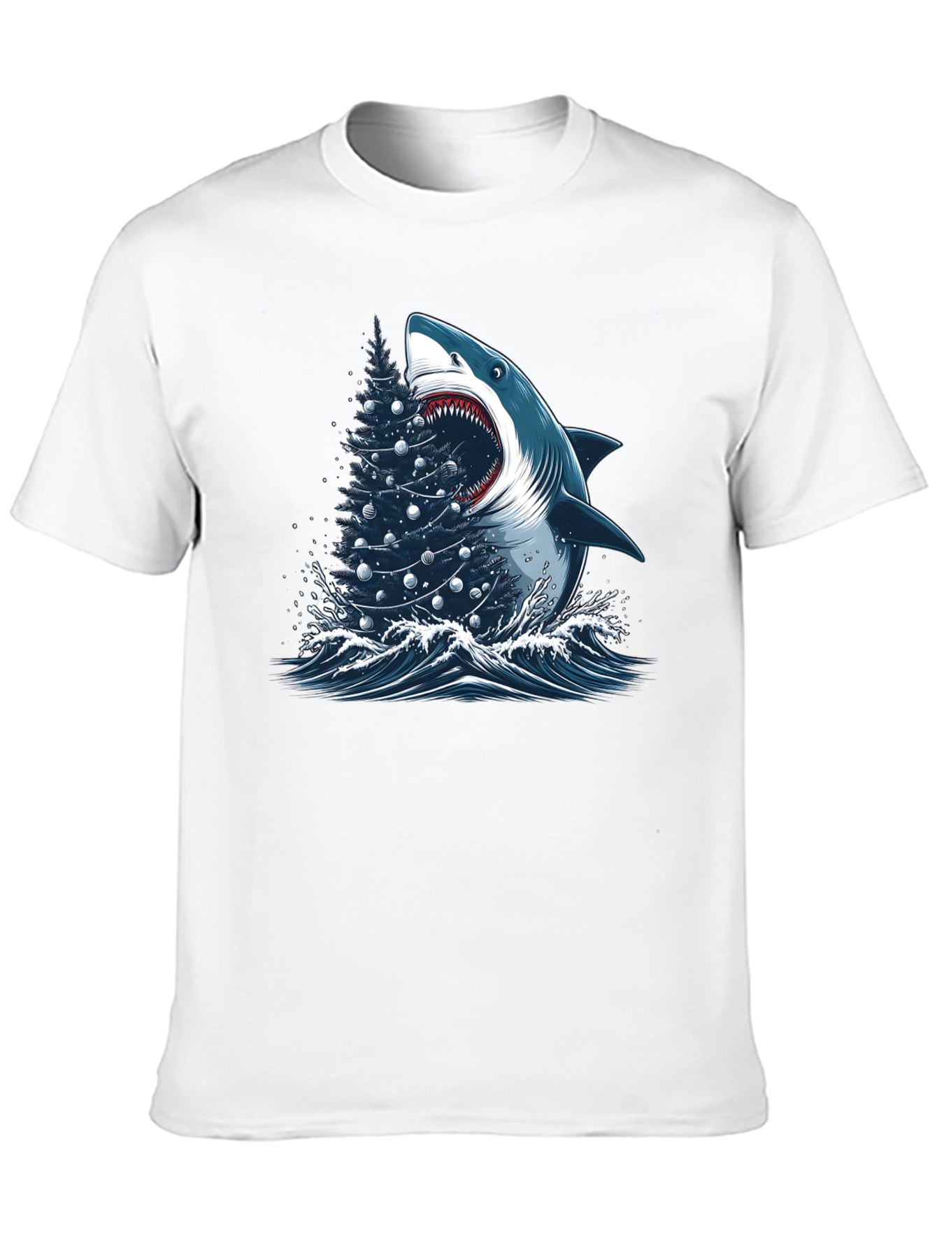 Shark Christmas Tree Graphic Tee