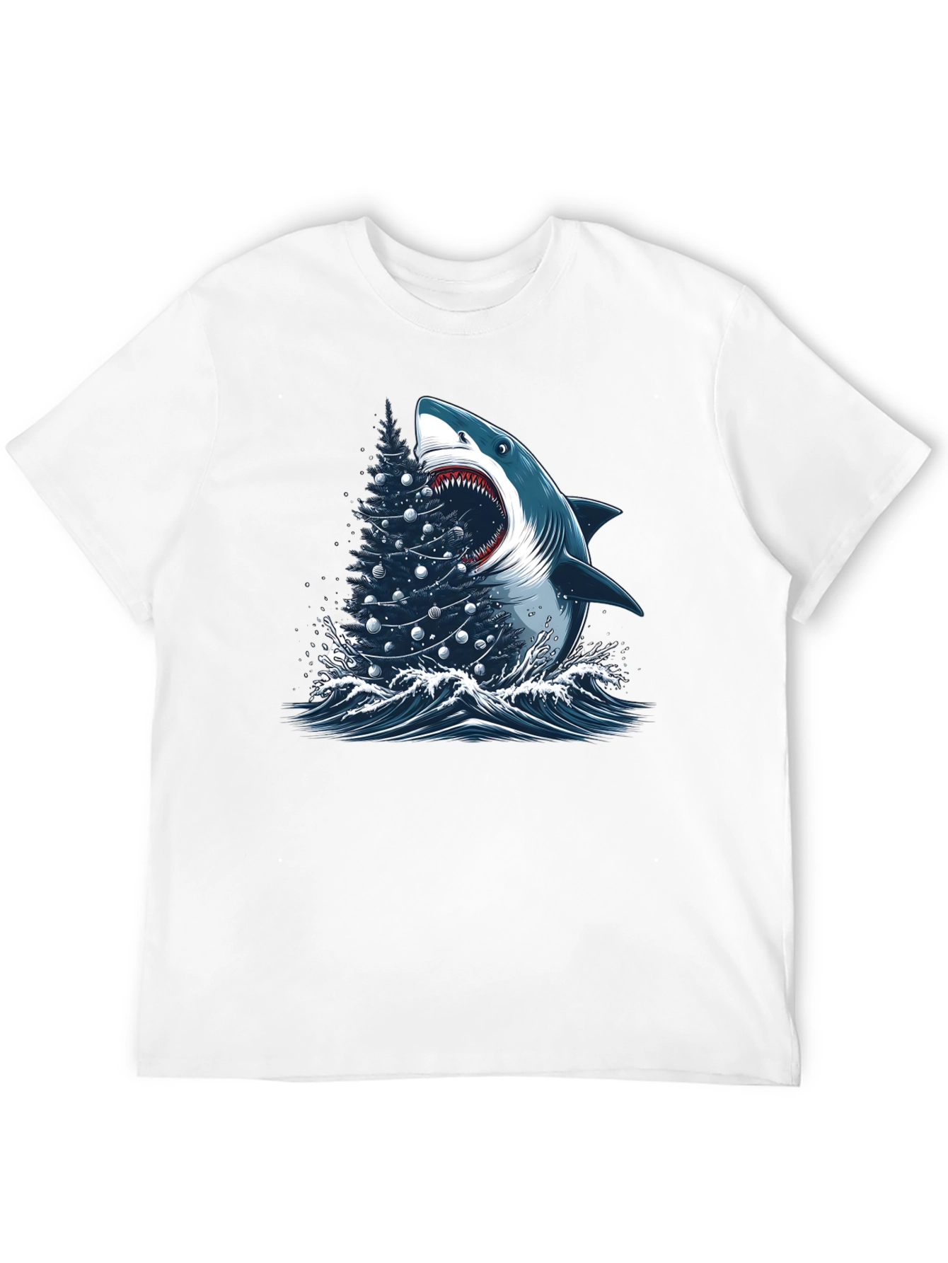 Shark Christmas Tree Graphic Tee