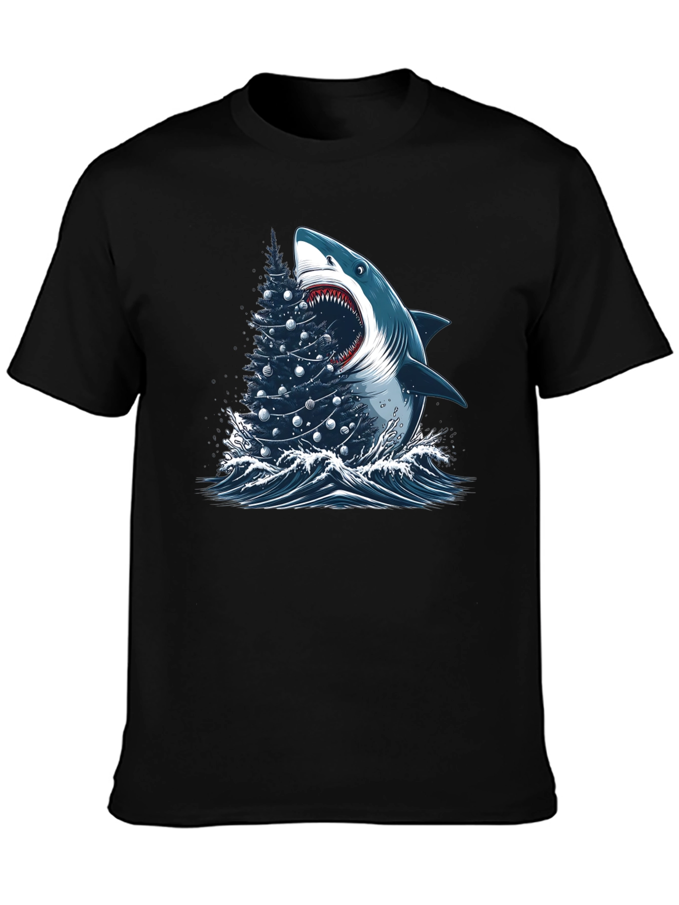Shark Christmas Tree Graphic Tee