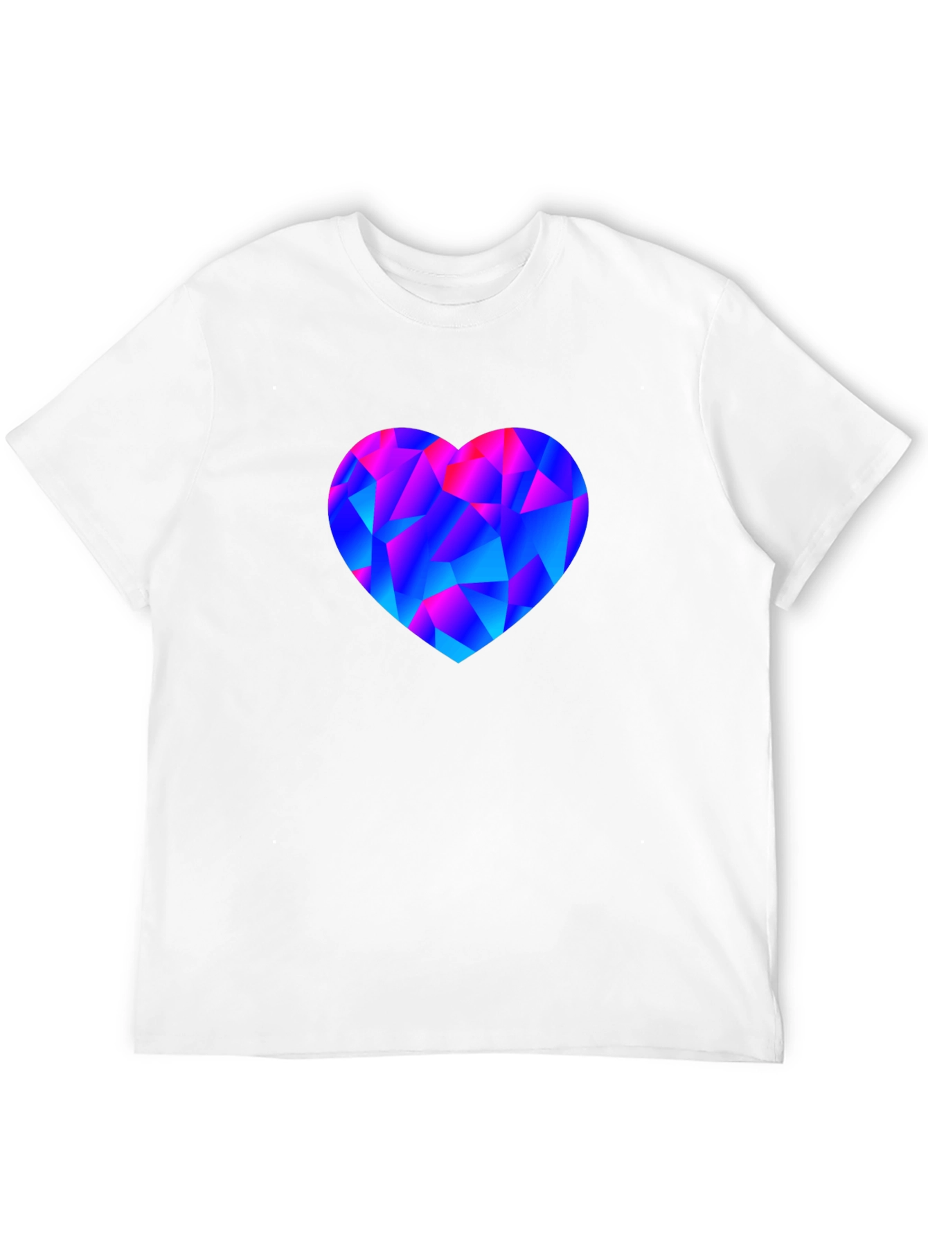 Geometric Heart Print Black T-Shirt