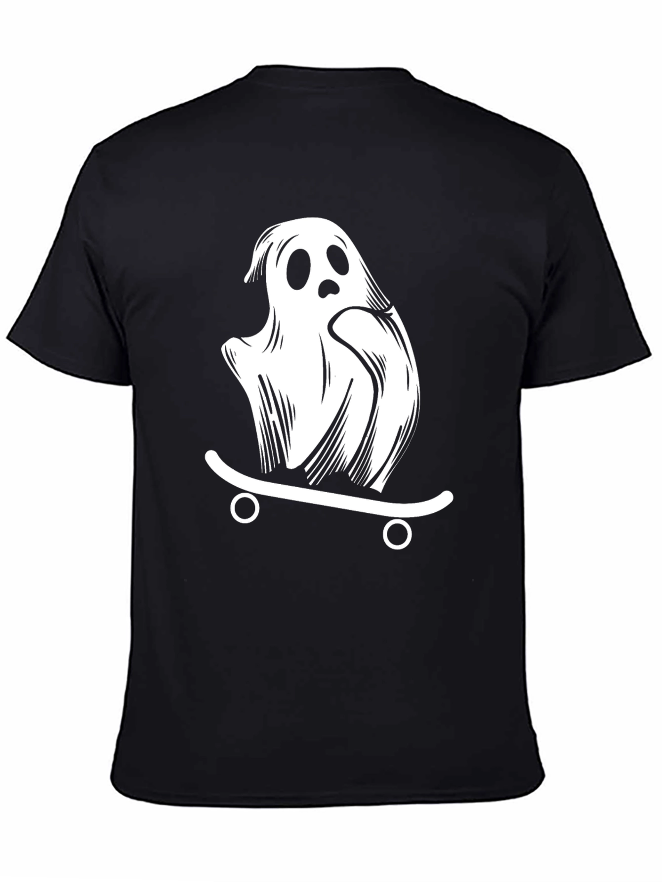 Ghost Skateboard Graphic T-Shirt - Black