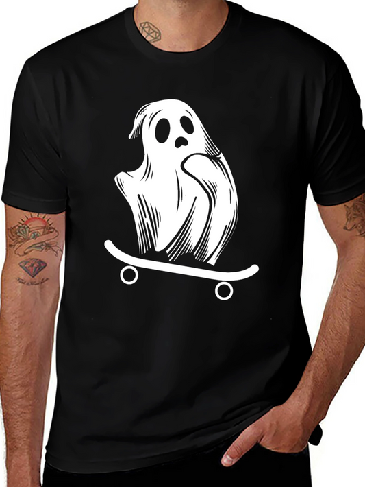 Ghost Skateboard Graphic T-Shirt - Black