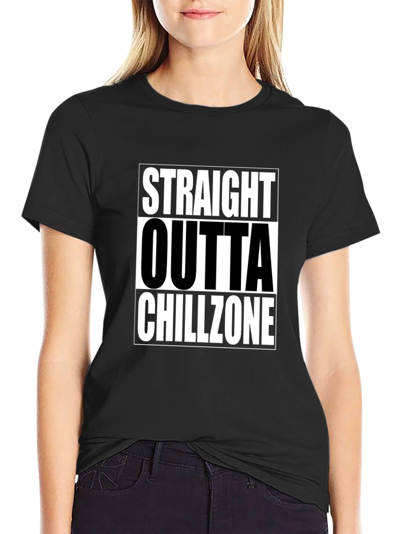 Straight Outta Chillzone Graphic T-Shirt - Black