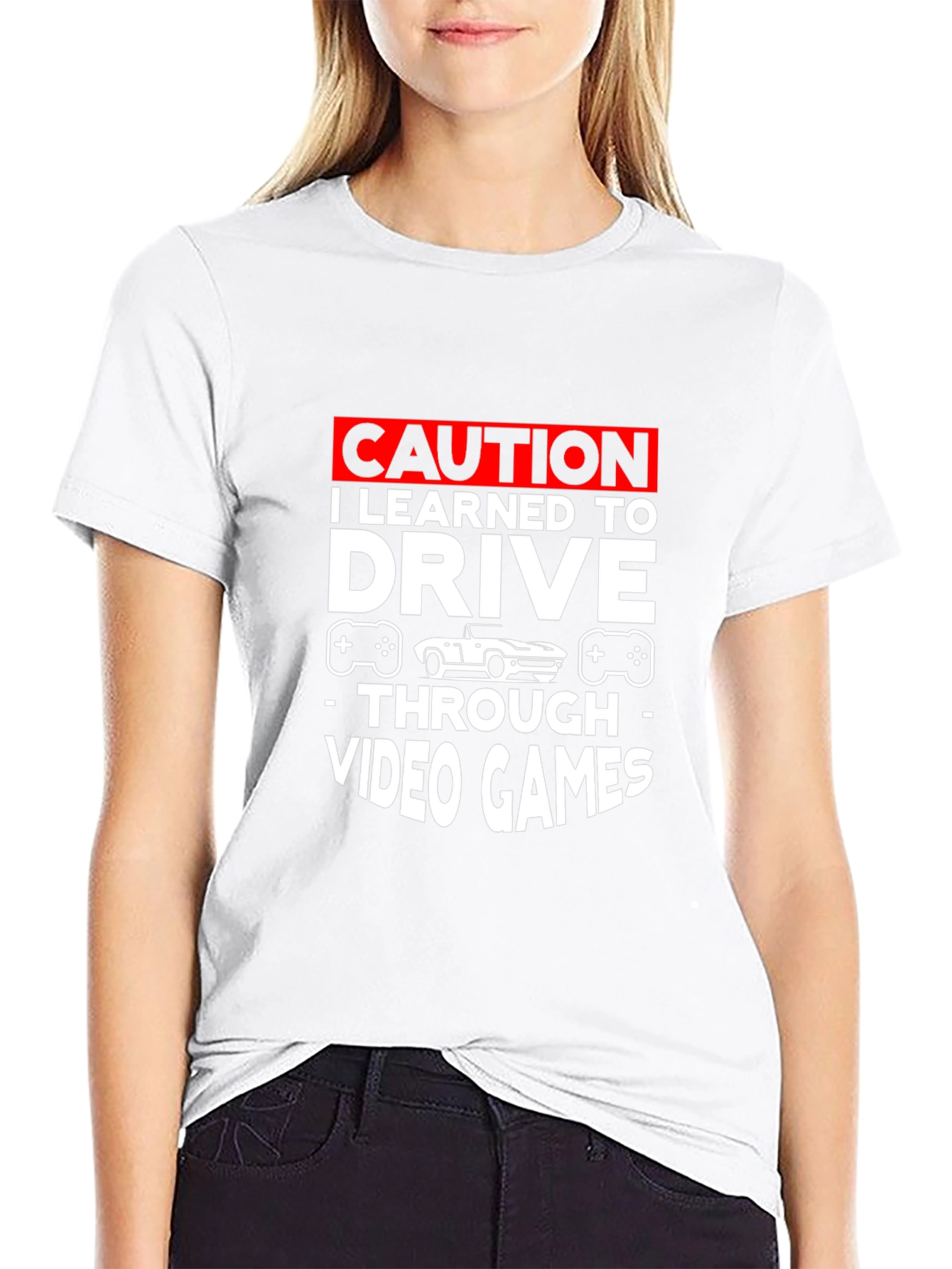 Caution Video Games Driving T-Shirt