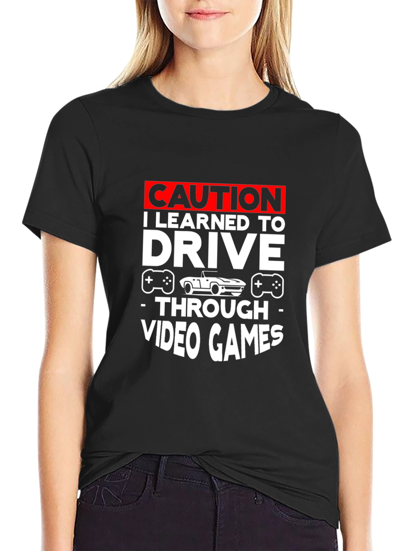 Caution Video Games Driving T-Shirt