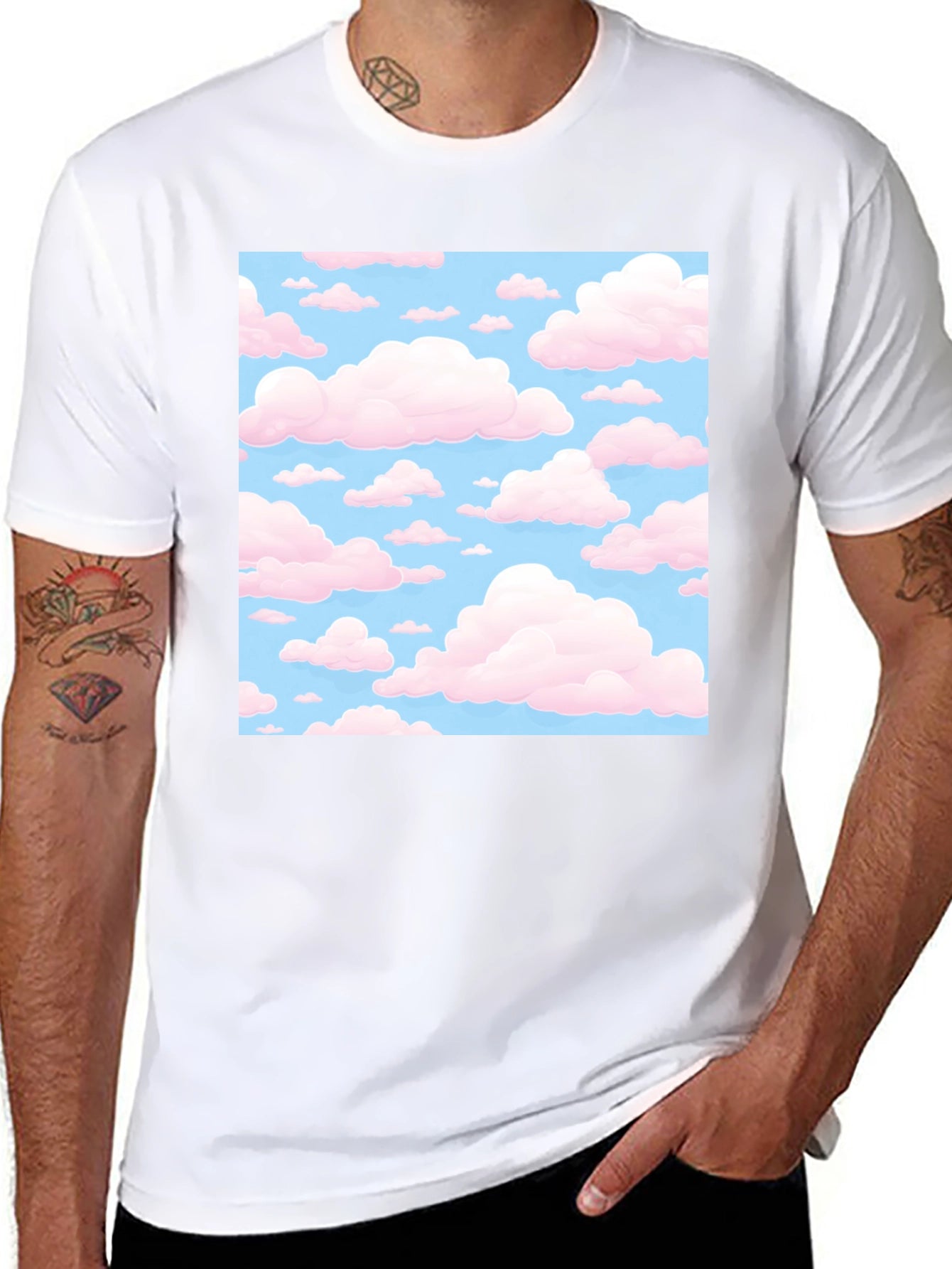 Pastel Clouds Graphic Tee - Dreamy Comfort