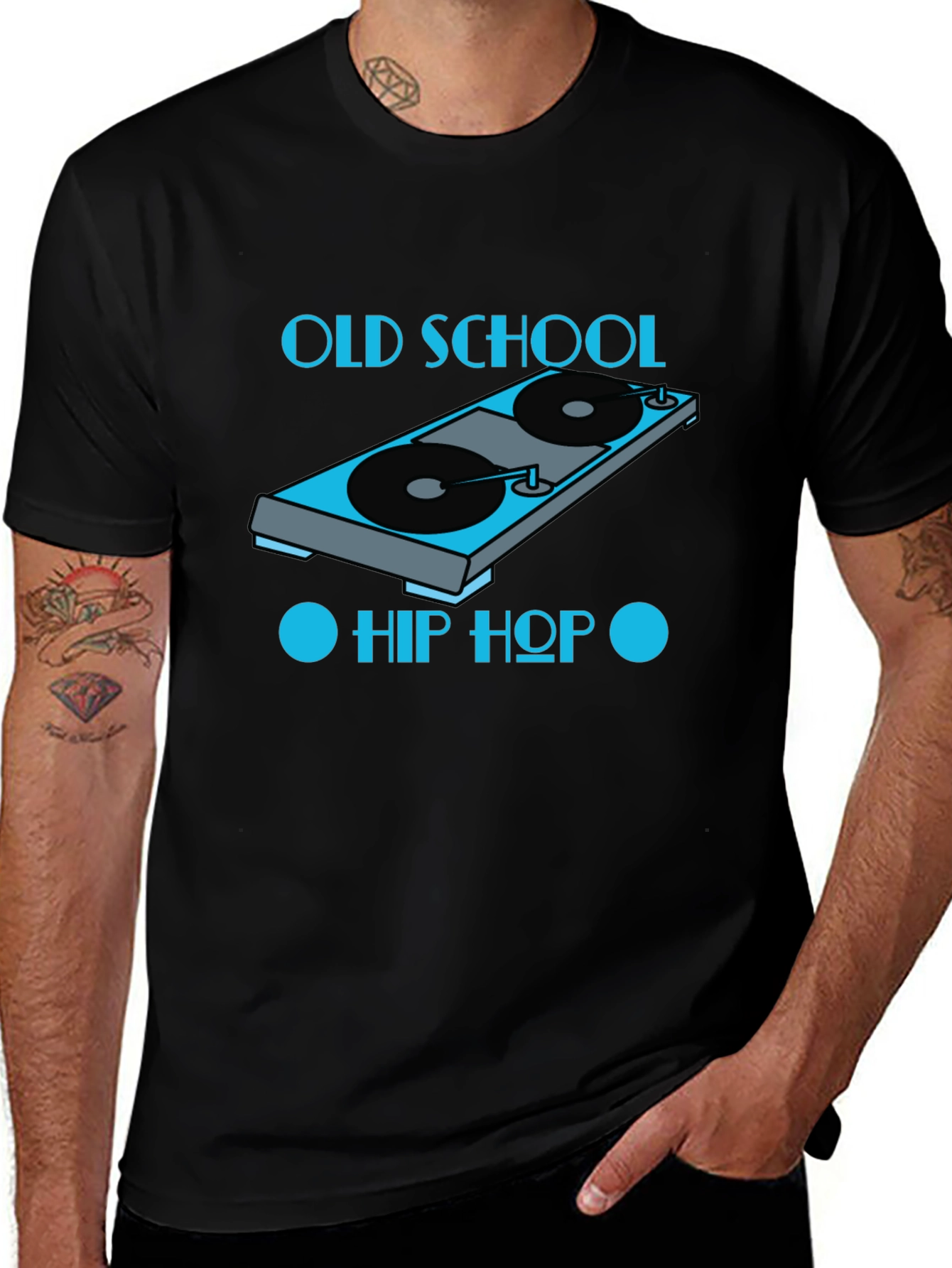 Old School Hip Hop Turntable Graphic T-Shirt