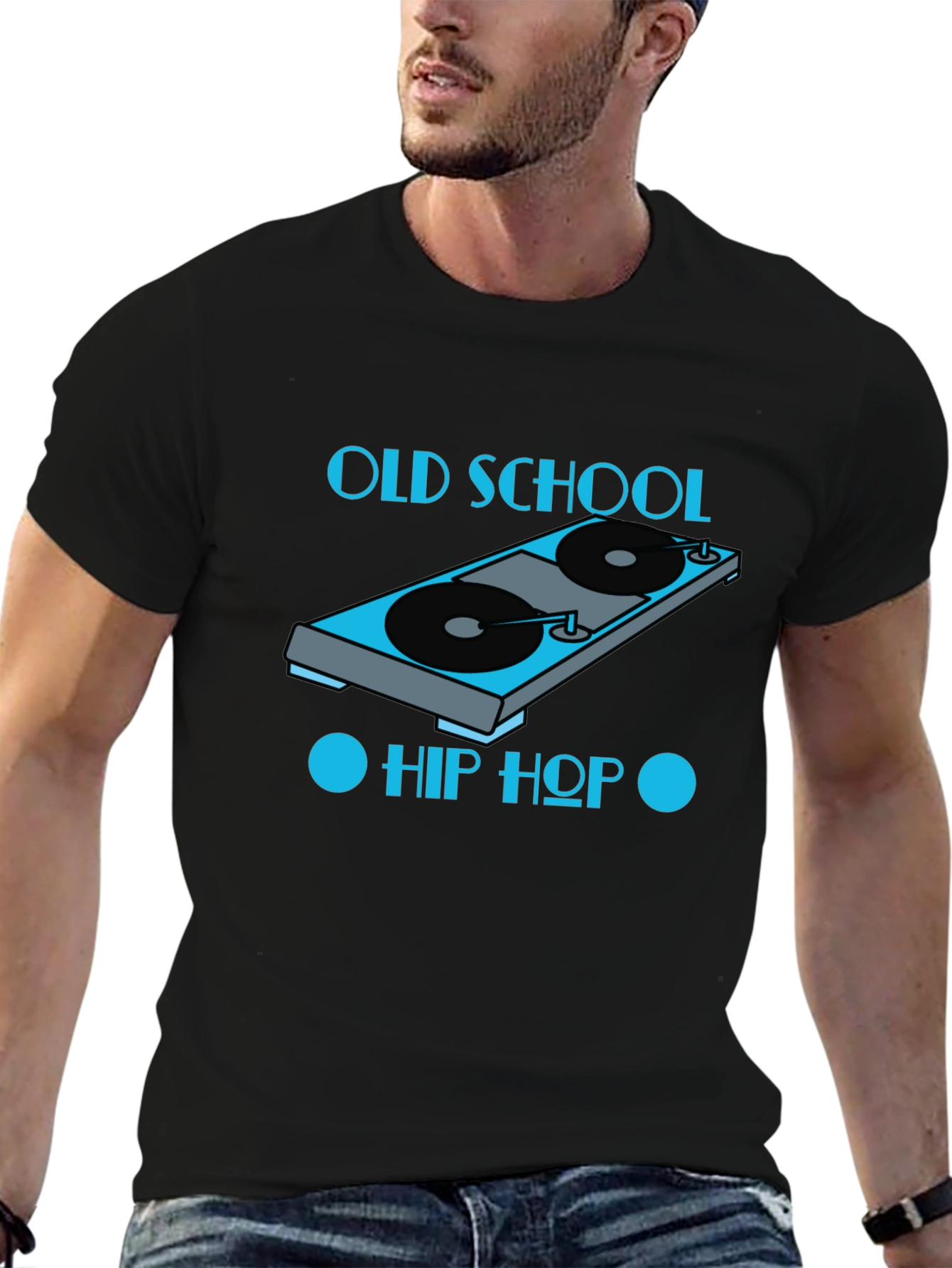 Old School Hip Hop Turntable Graphic T-Shirt