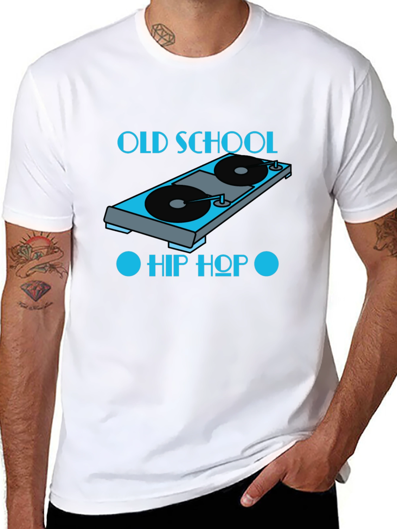 Old School Hip Hop Turntable Graphic T-Shirt