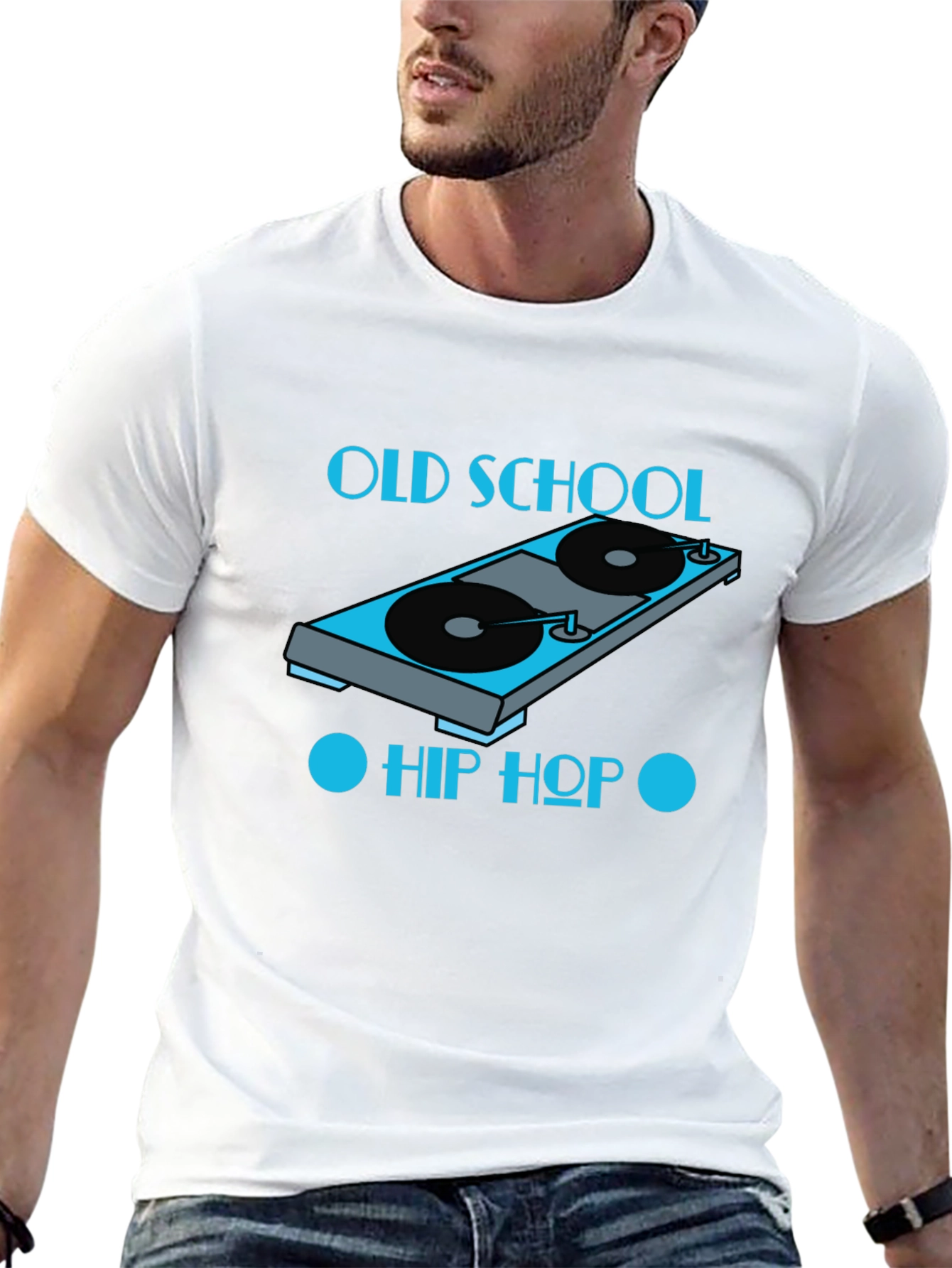 Old School Hip Hop Turntable Graphic T-Shirt