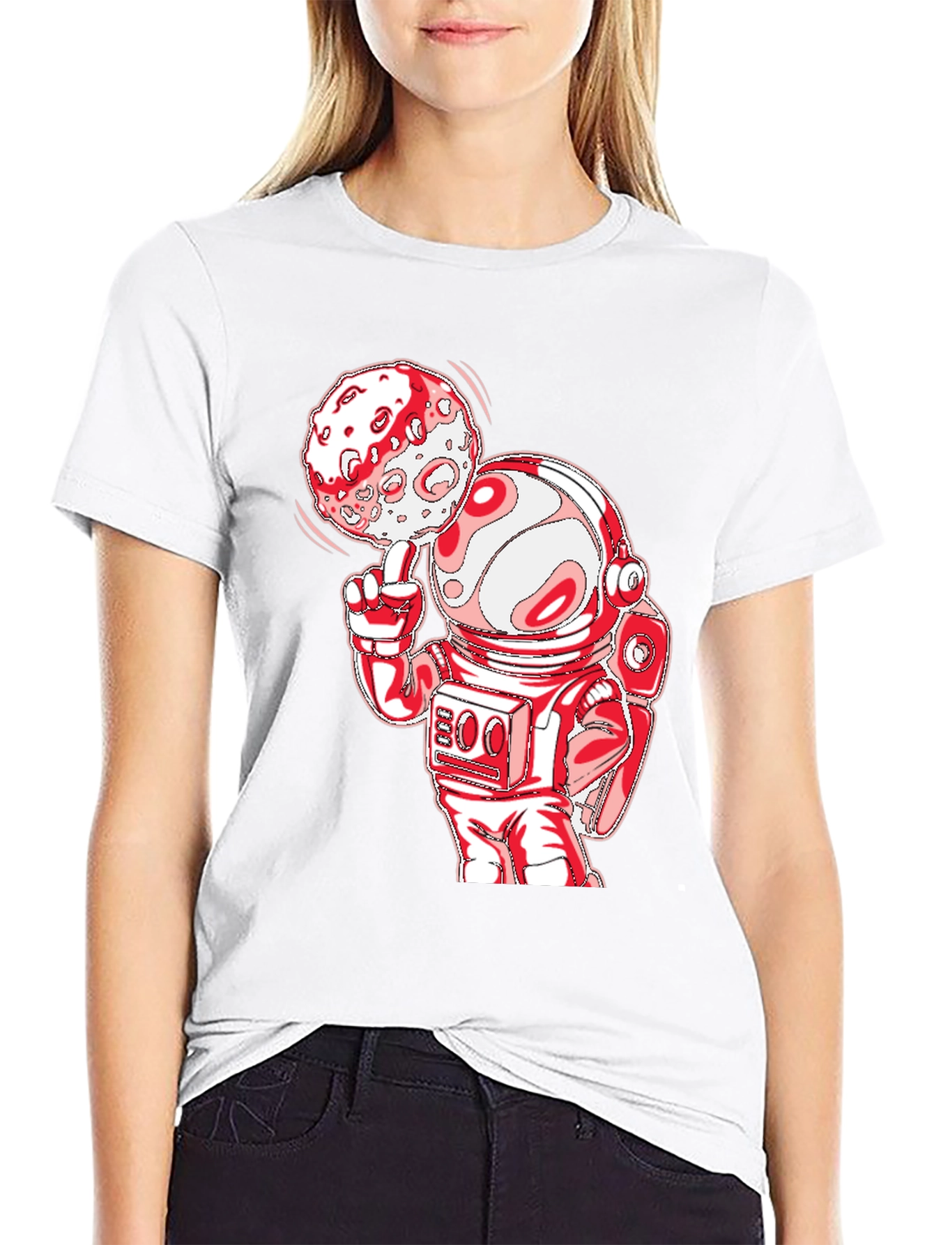 Astronaut Moon Spin T-Shirt - Black