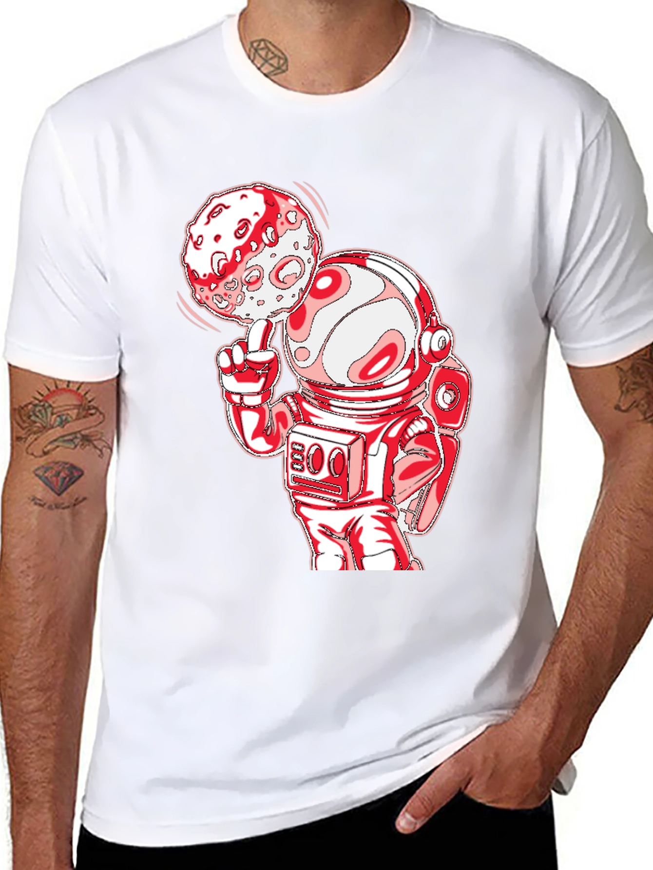 Astronaut Moon Spin T-Shirt - Black