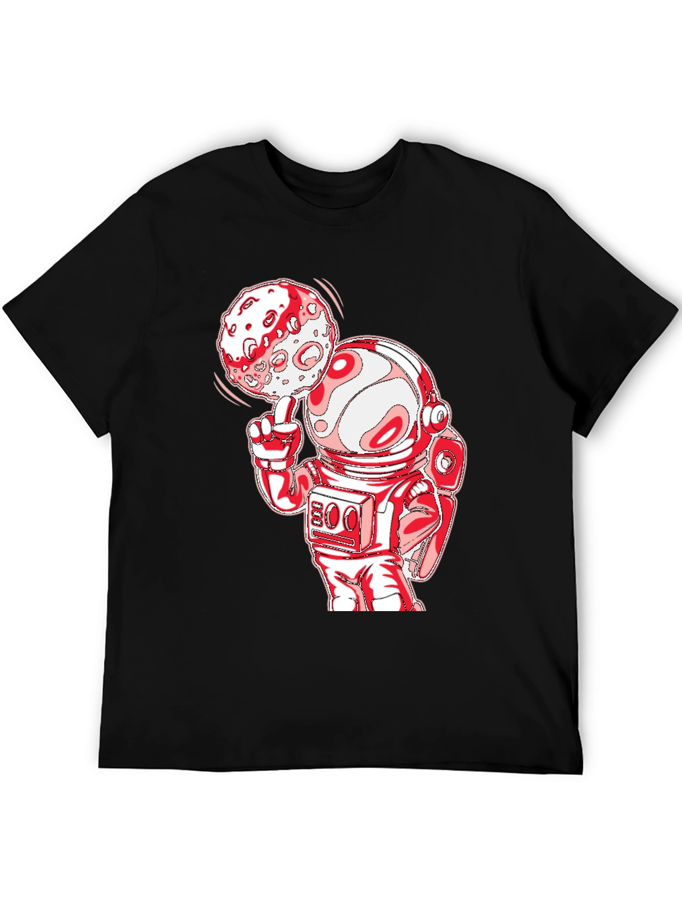 Astronaut Moon Spin T-Shirt - Black