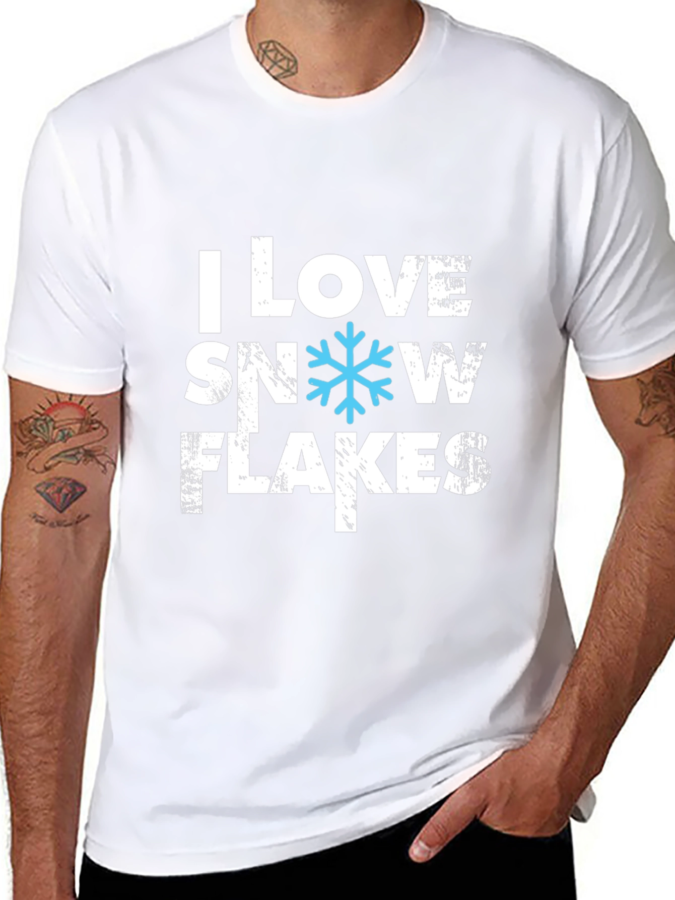 I Love Snowflakes T-Shirt - Holiday Apparel