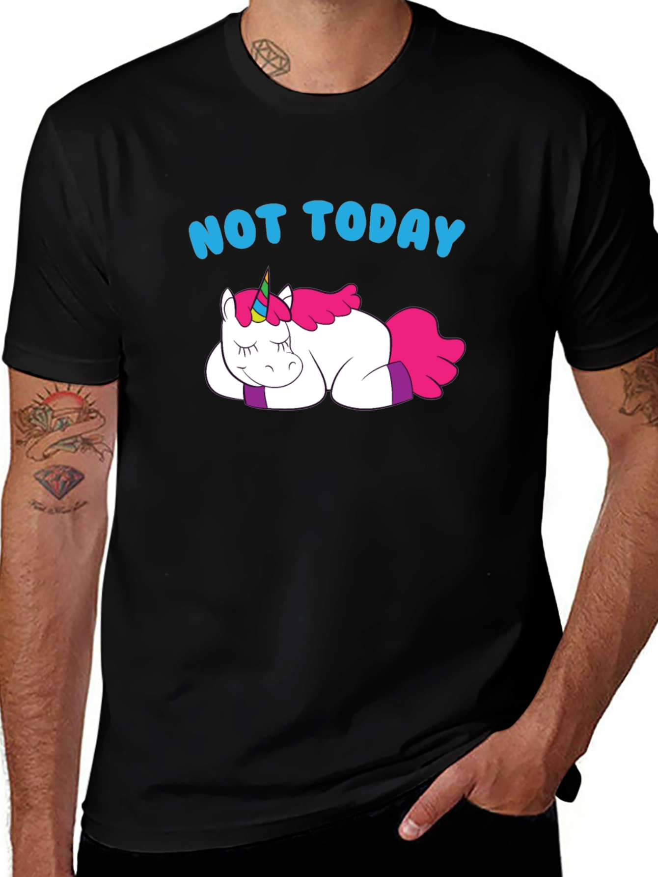 Not Today Lazy Unicorn Graphic T-Shirt