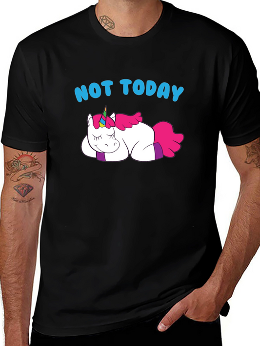 Not Today Lazy Unicorn Graphic T-Shirt