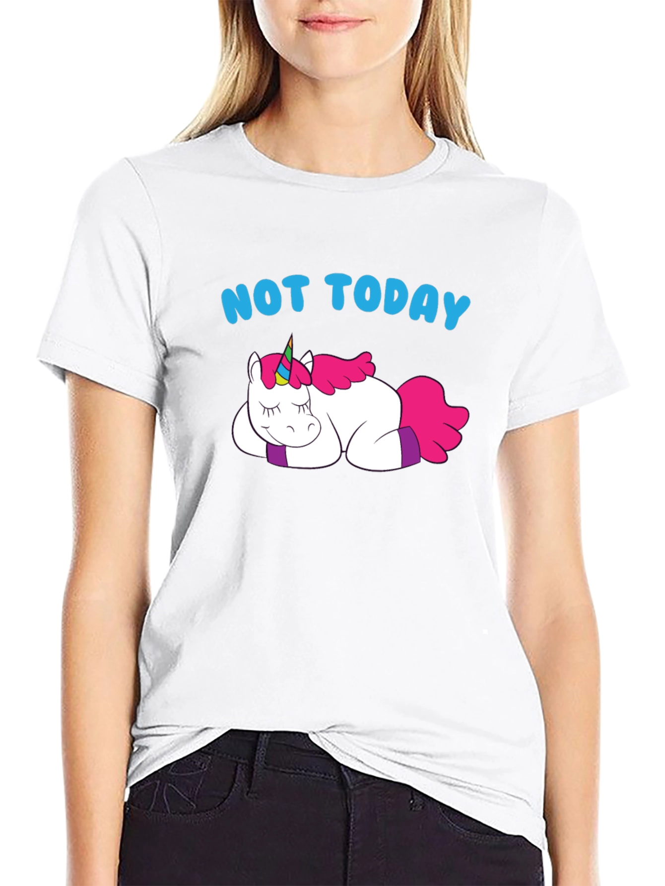 Not Today Lazy Unicorn Graphic T-Shirt