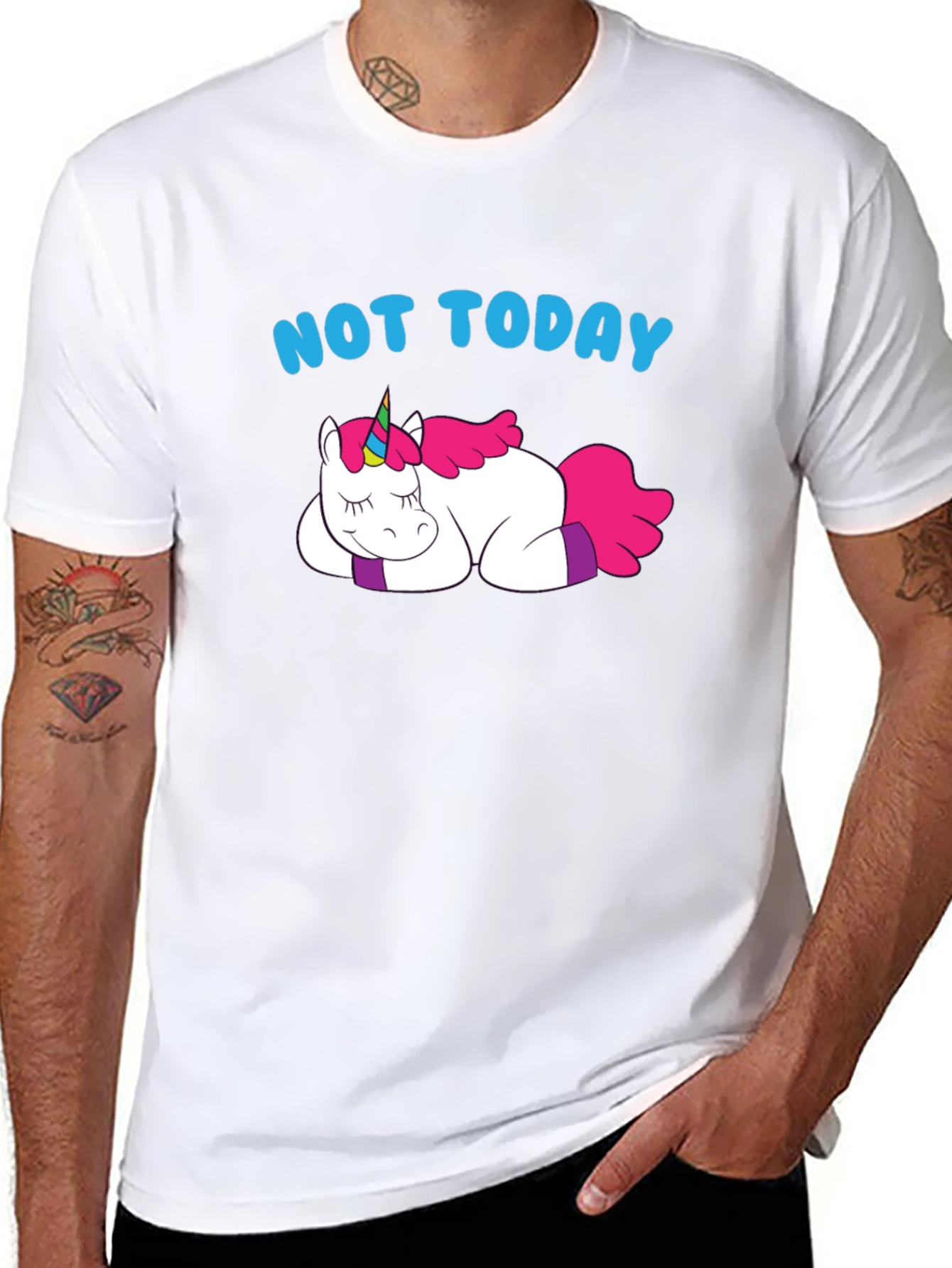 Not Today Lazy Unicorn Graphic T-Shirt