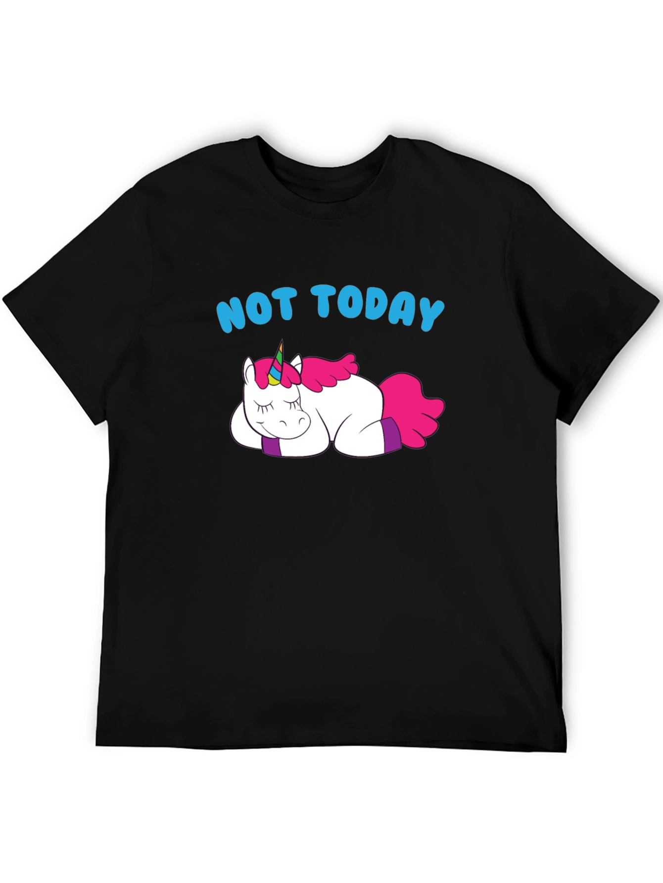 Not Today Lazy Unicorn Graphic T-Shirt
