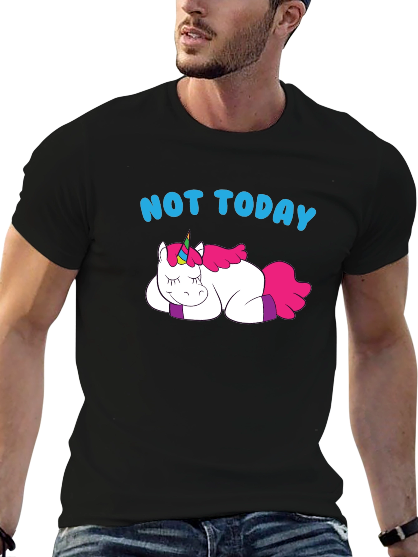 Not Today Lazy Unicorn Graphic T-Shirt