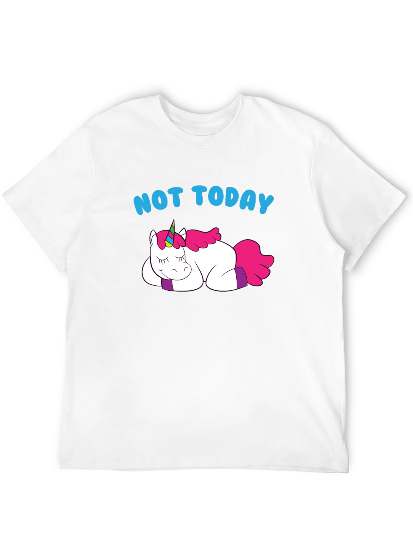 Not Today Lazy Unicorn Graphic T-Shirt