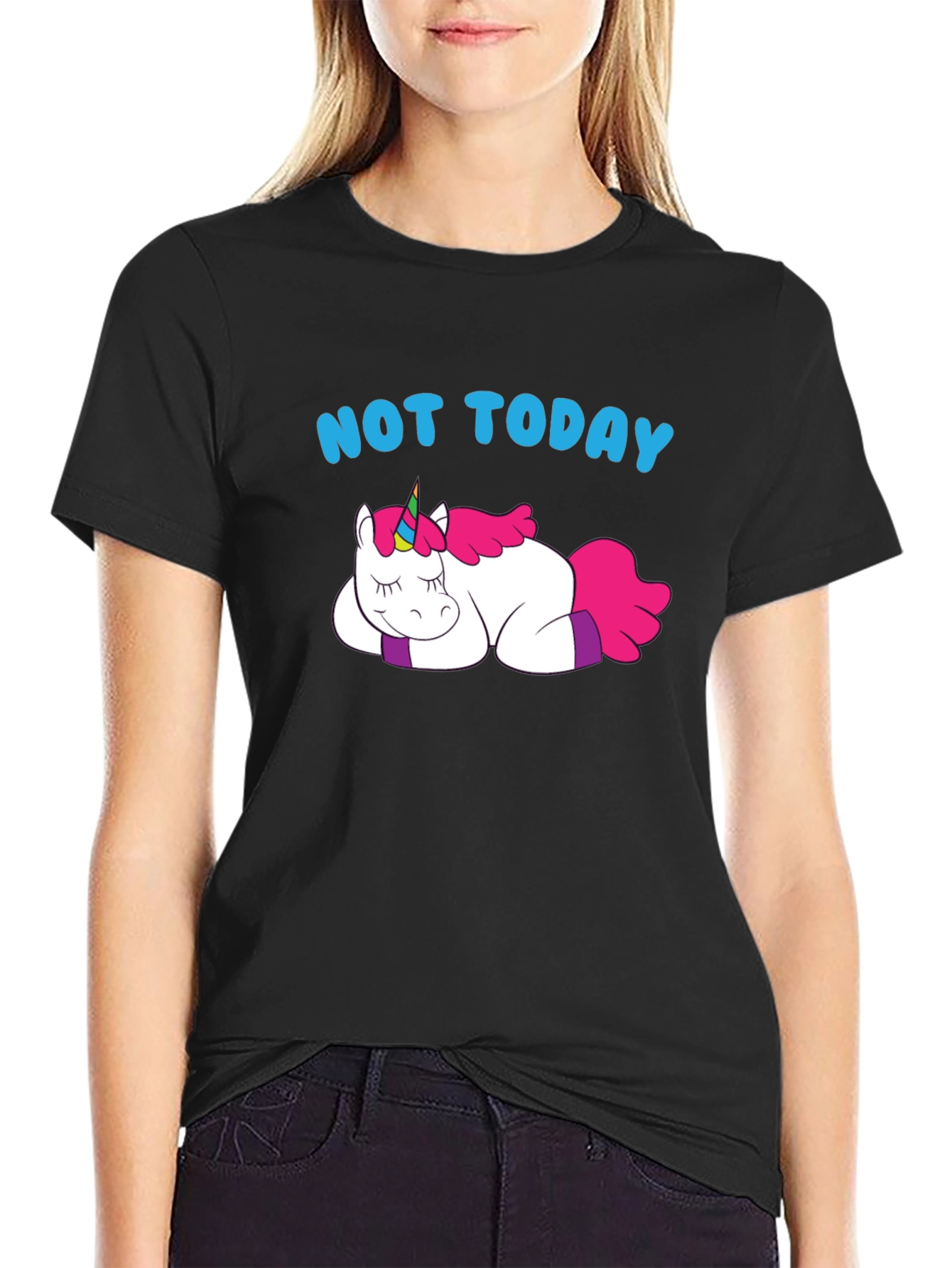 Not Today Lazy Unicorn Graphic T-Shirt