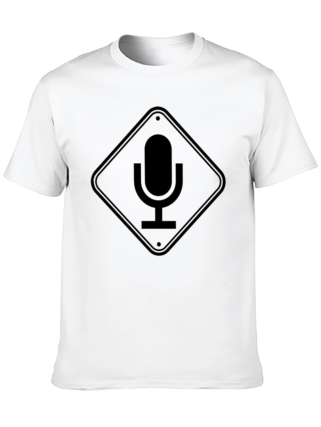 Mic Warning Mens Black T-Shirt - Podcast Ready!